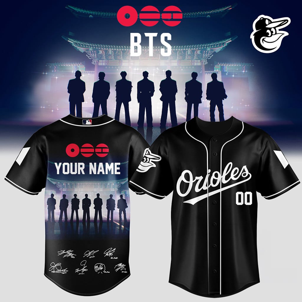 Custom BTS Baltimore Orioles Signatures Baseball Jersey BTS Merch 2026 Gifts For Baseball Fans