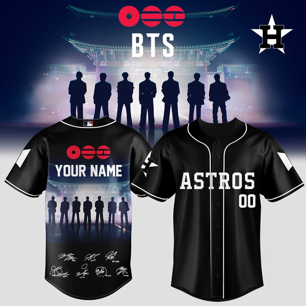 Custom BTS Houston Astros Map Of The Soul ON E Signatures Baseball Jersey BTS Merch 2026 Gifts