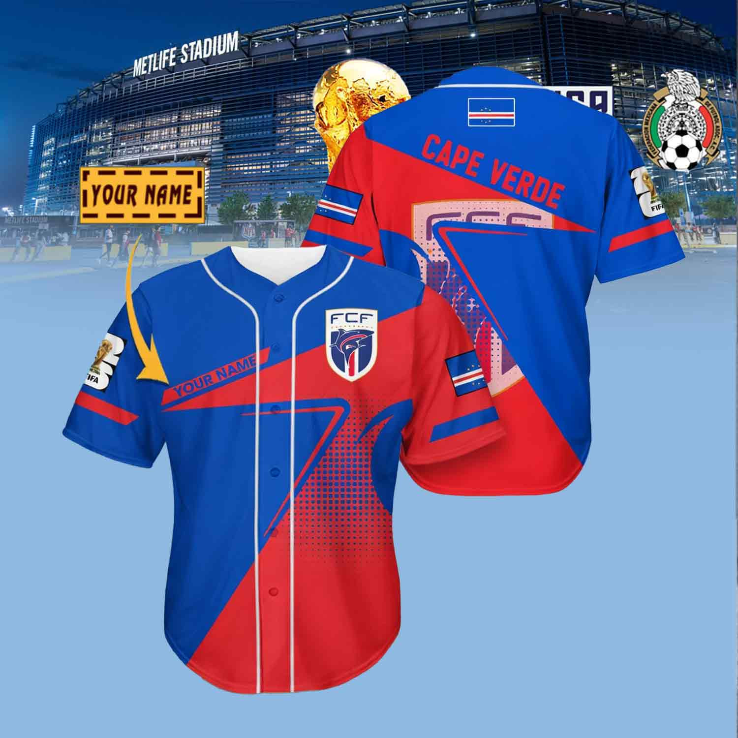 Custom Cabo Verde Soccer Player Jersey Shirt FIFA World Cup 2026 Clothes Gift For Men Custom Cabo Verde Soccer Player Jersey Shirt FIFA World Cup 2026 Clothes Gift For Men - Image 1