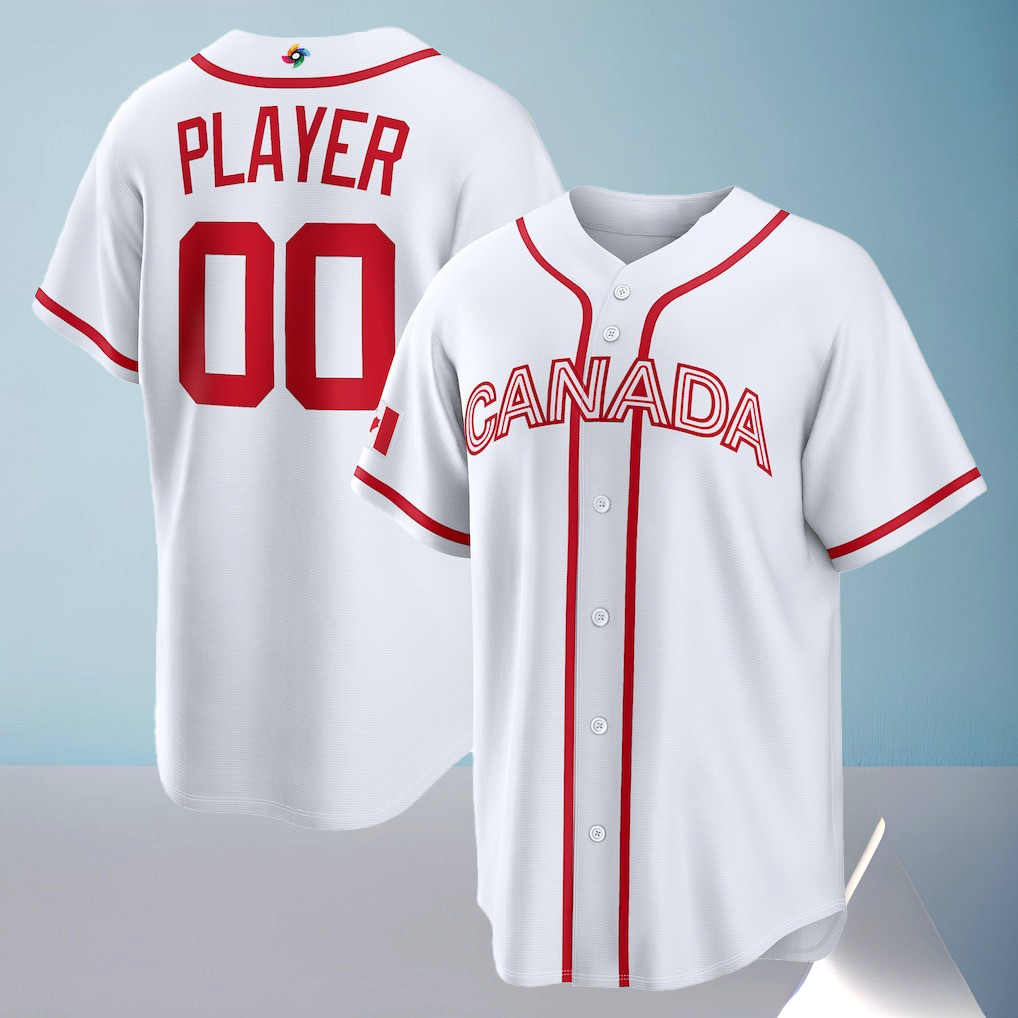 Custom Canada Baseball Jersey Shirt 2026 World Baseball Classic Home Pick-A-Player Apparel