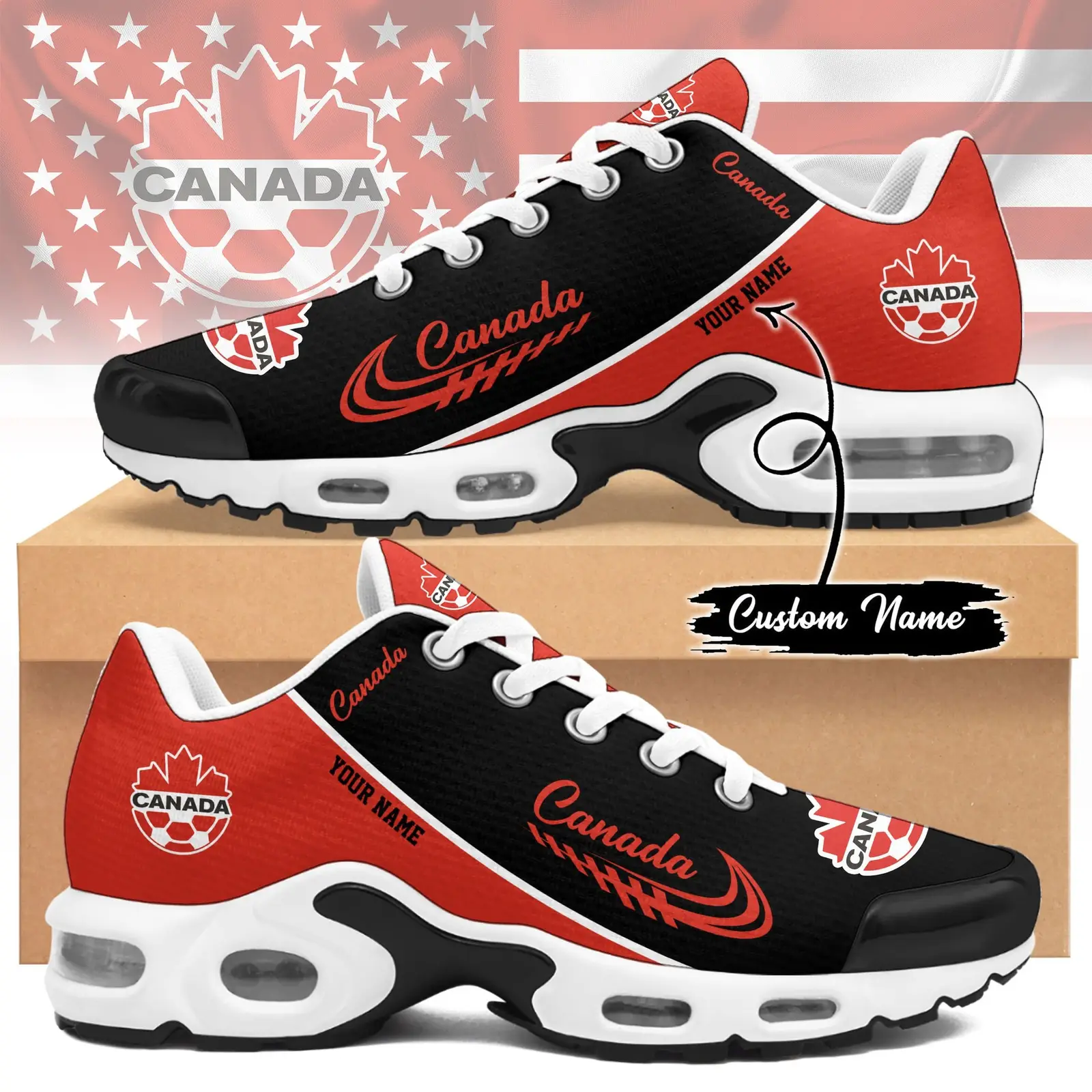 Custom Canada Football Sneaker FIFA World Cup 2026 Gift Ideas For Brother