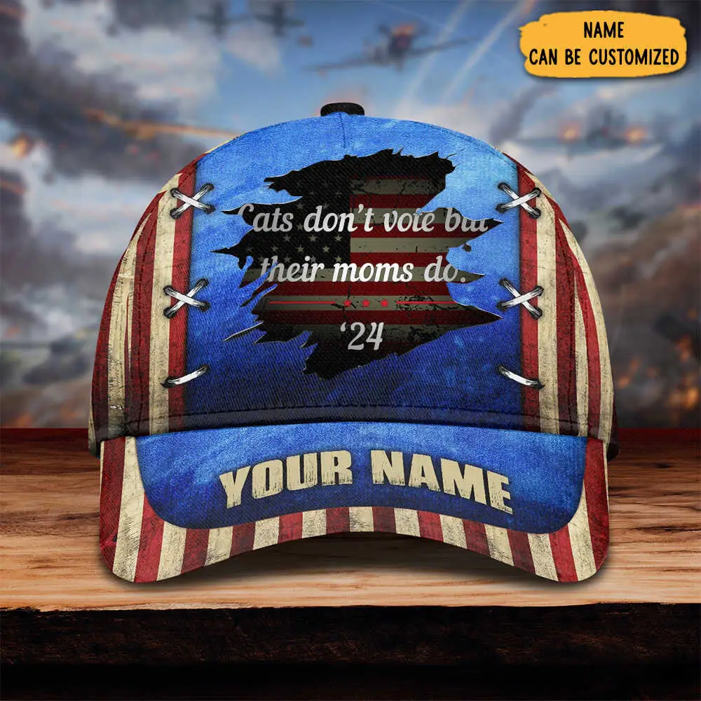Custom Cats Don't Vote But Their Moms Do 24 Hat Support For Kamala Harris Hat Gifts