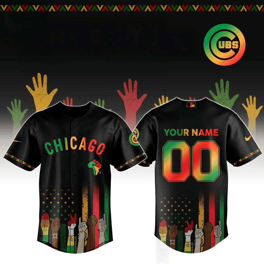 Custom Chicago Cubs x Juneteenth Freedom Day Baseball Jersey Chicago Cubs Merch Fans Gifts