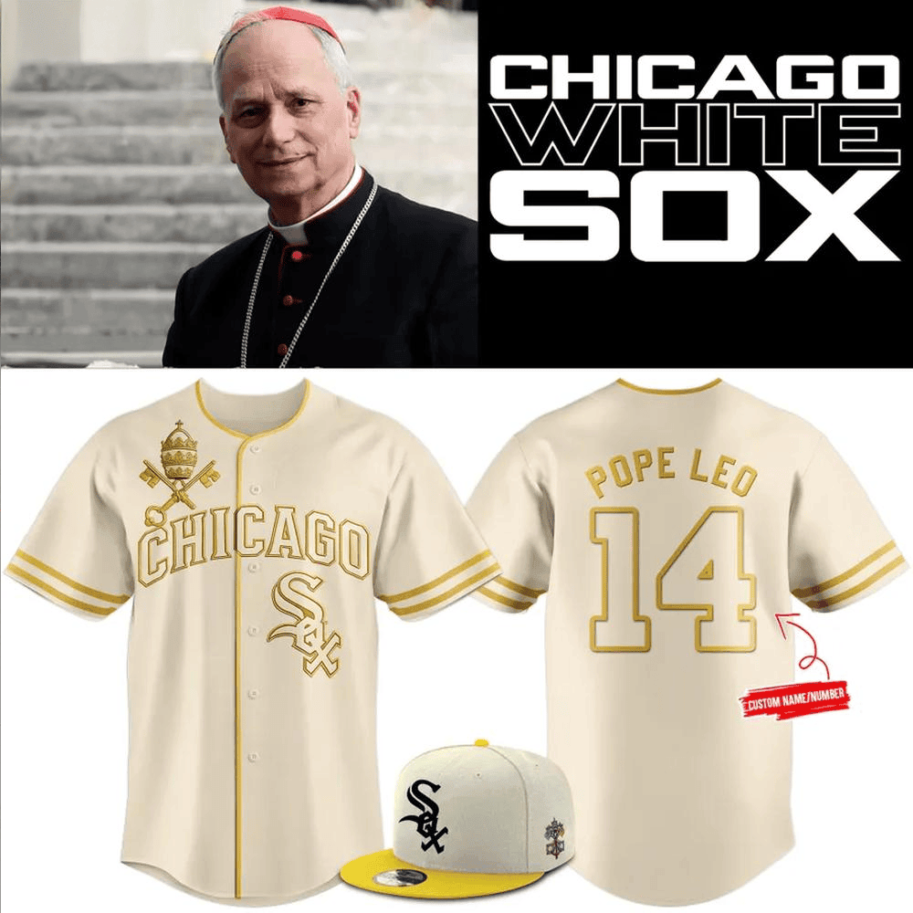 Custom Chicago White Sox Pope Leo XIV Baseball Jersey Chicago Merch Unique Father'sDay Gifts