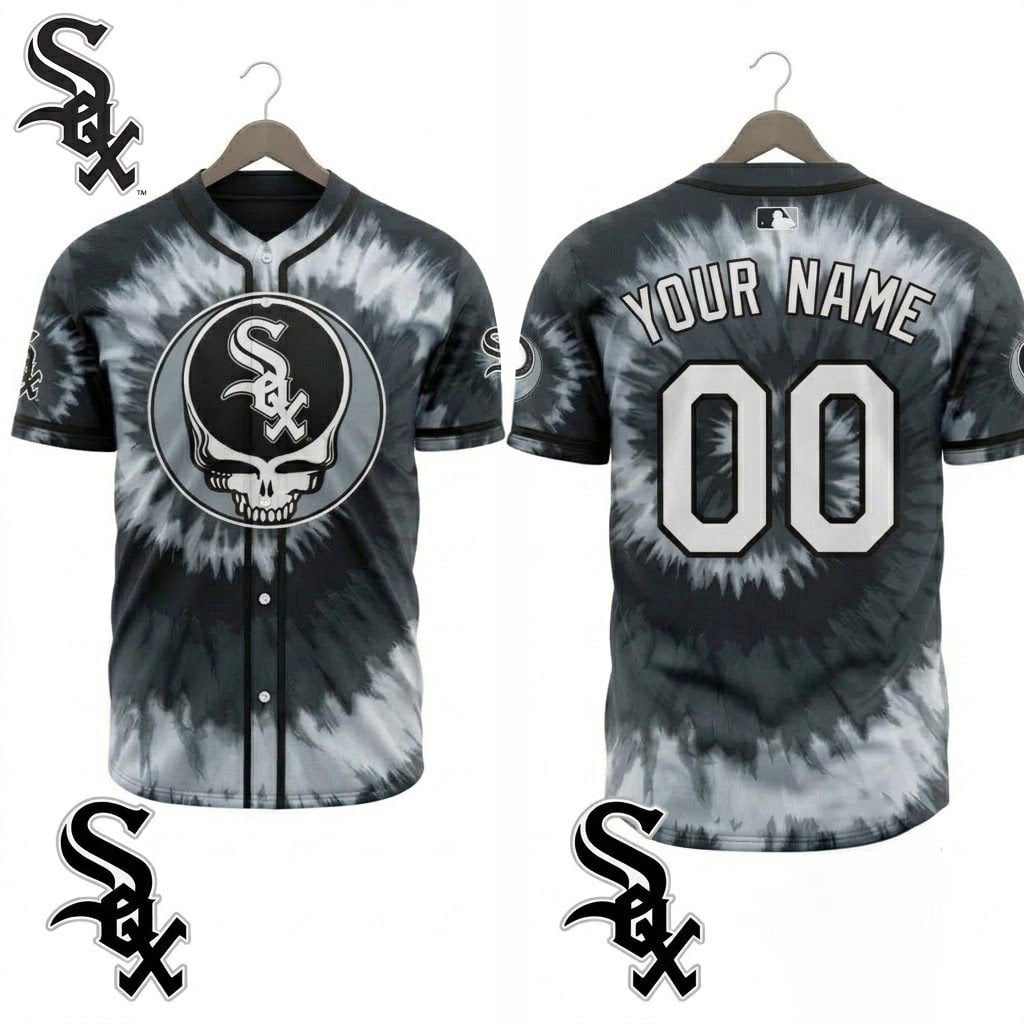 Custom Chicago White Sox x Grateful Dead Baseball Jersey White Sox Merch Gifts For Him