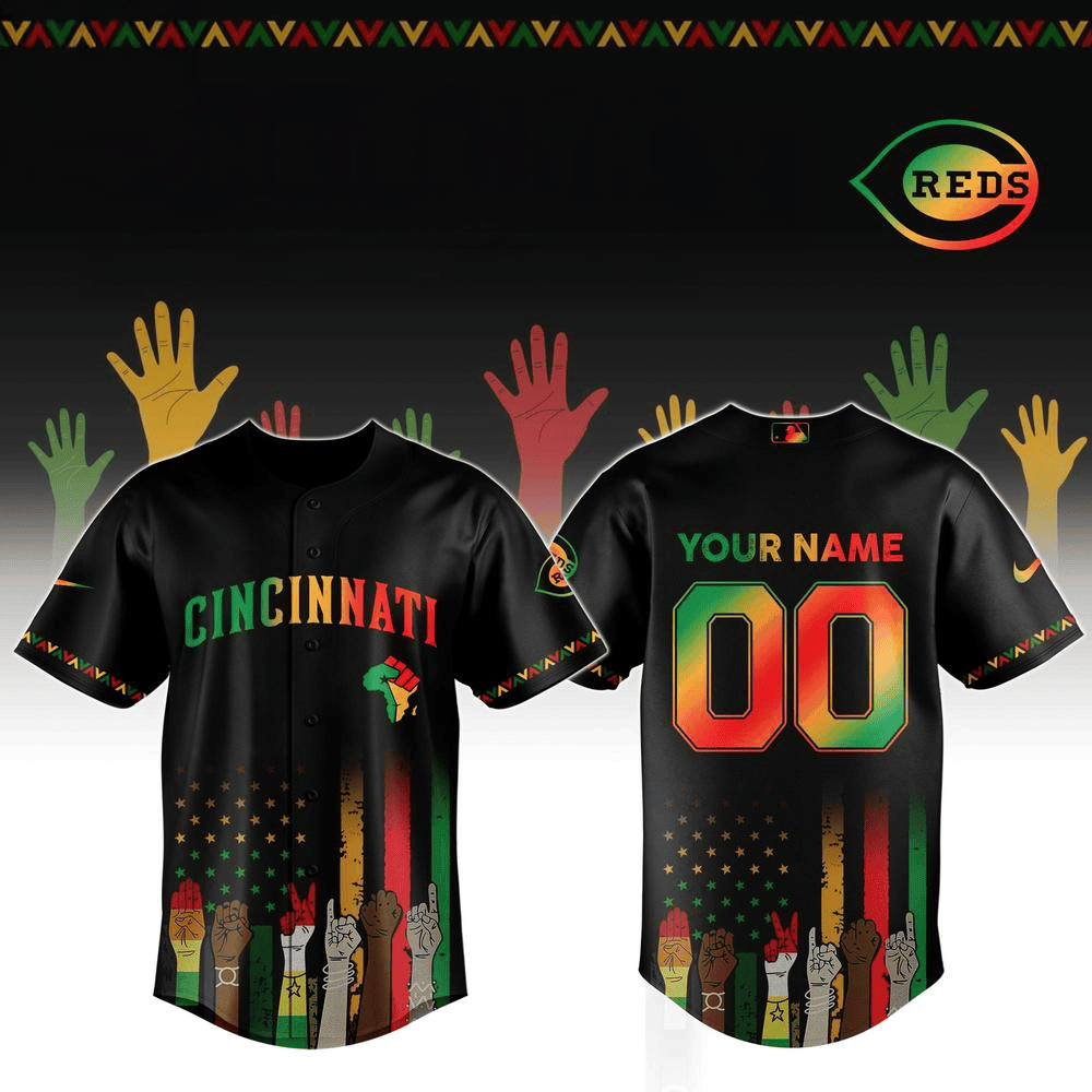 Custom Cincinnati Reds x Juneteenth Freedom Day Baseball Jersey Cincinnati Reds Merch