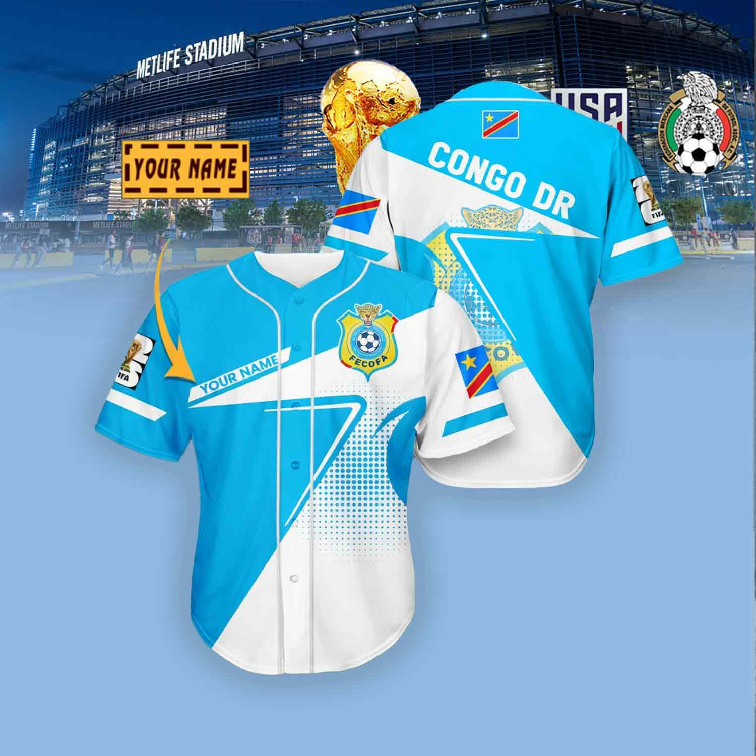Custom Congo DR Soccer Team Jersey Shirt FIFA World Cup 2026 Clothes Gift For Brothers