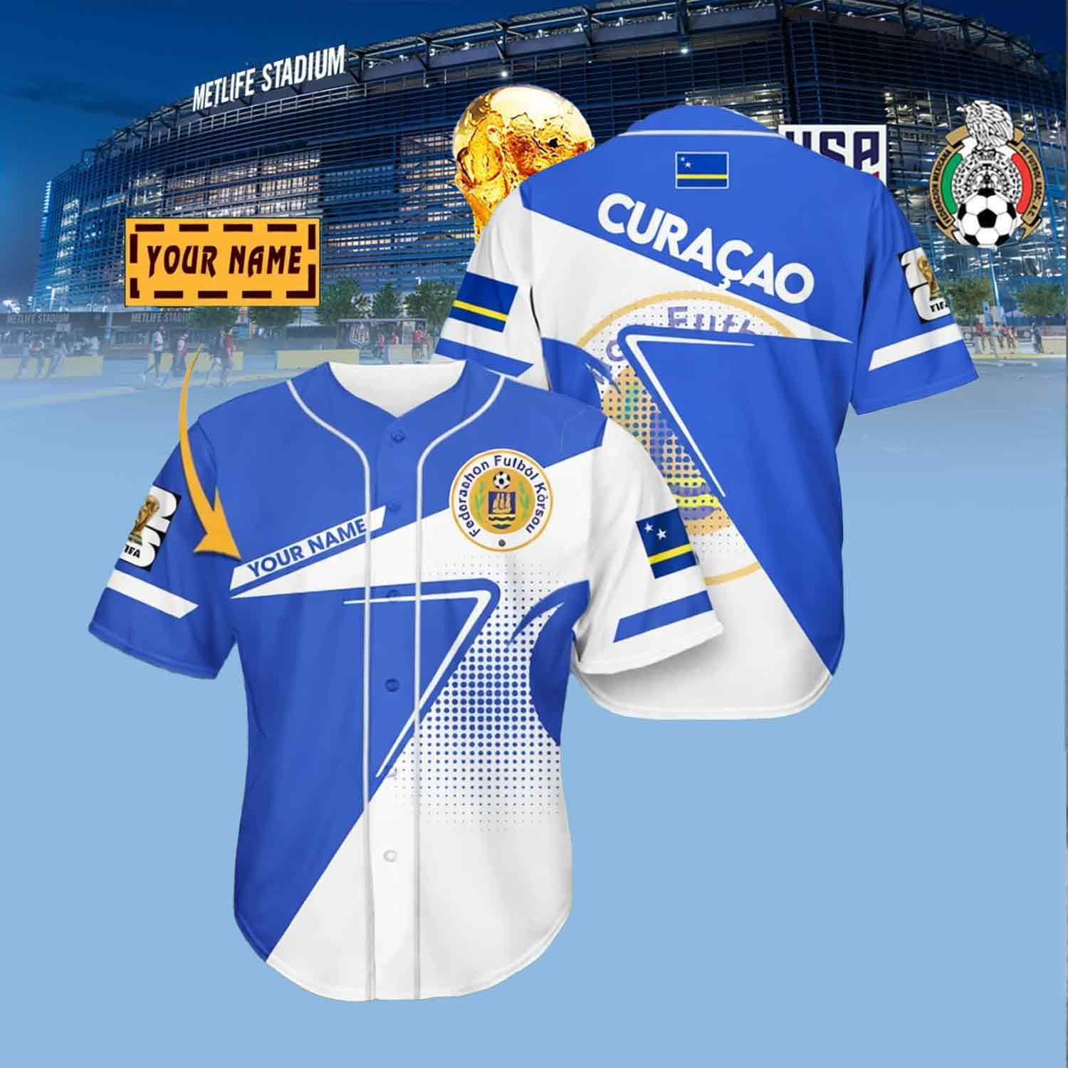 Custom Curacao Soccer Team Jersey Shirt FIFA World Cup 2026 Apparel Best Gift For Father's Day