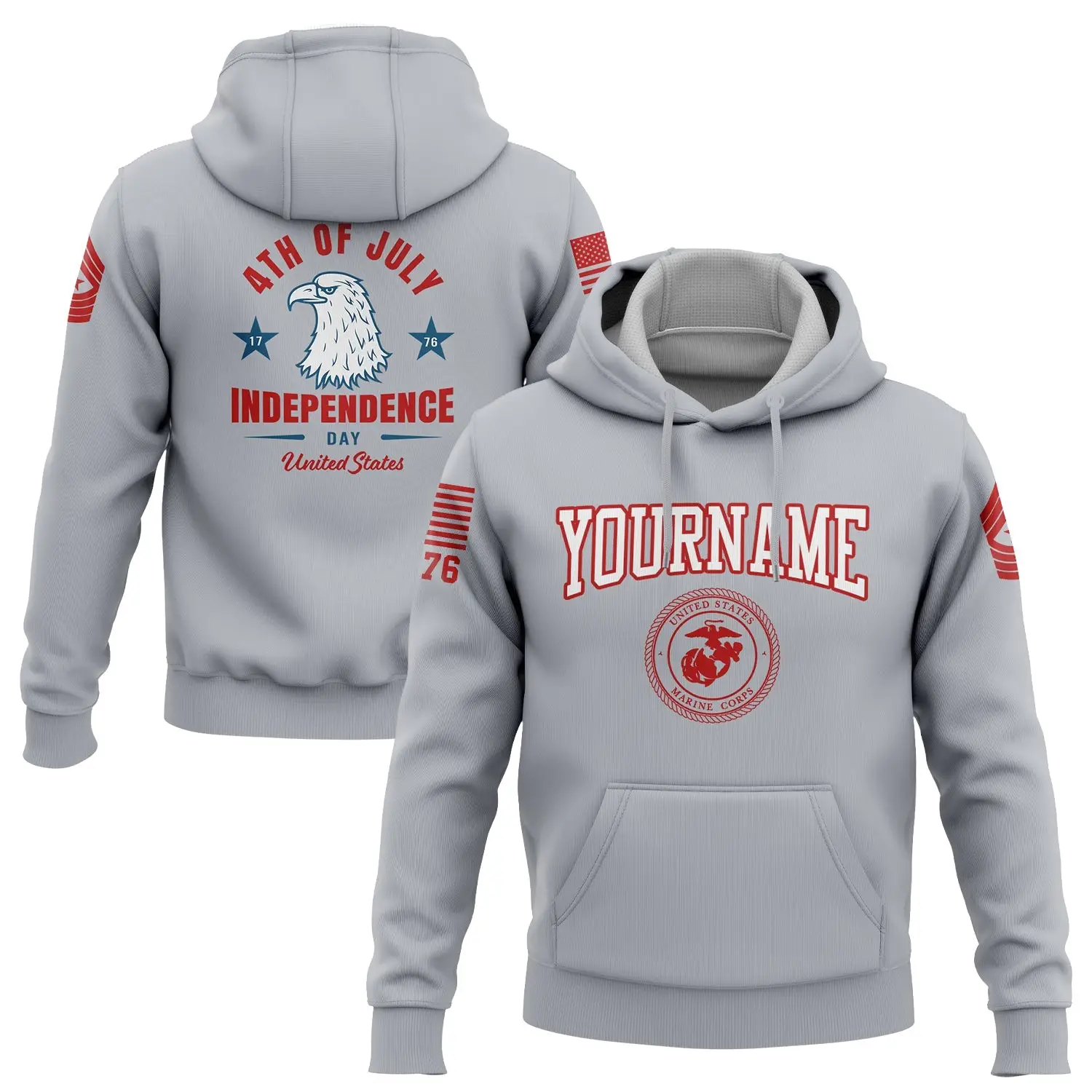 Custom Eagle 4th Of July Military Hoodie Independence Day Apparel Gifts For Mother