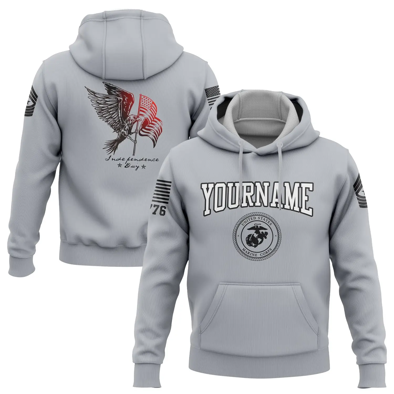 Custom Eagle American Flag Military Hoodie Independence Day Apparel Gifts For Son