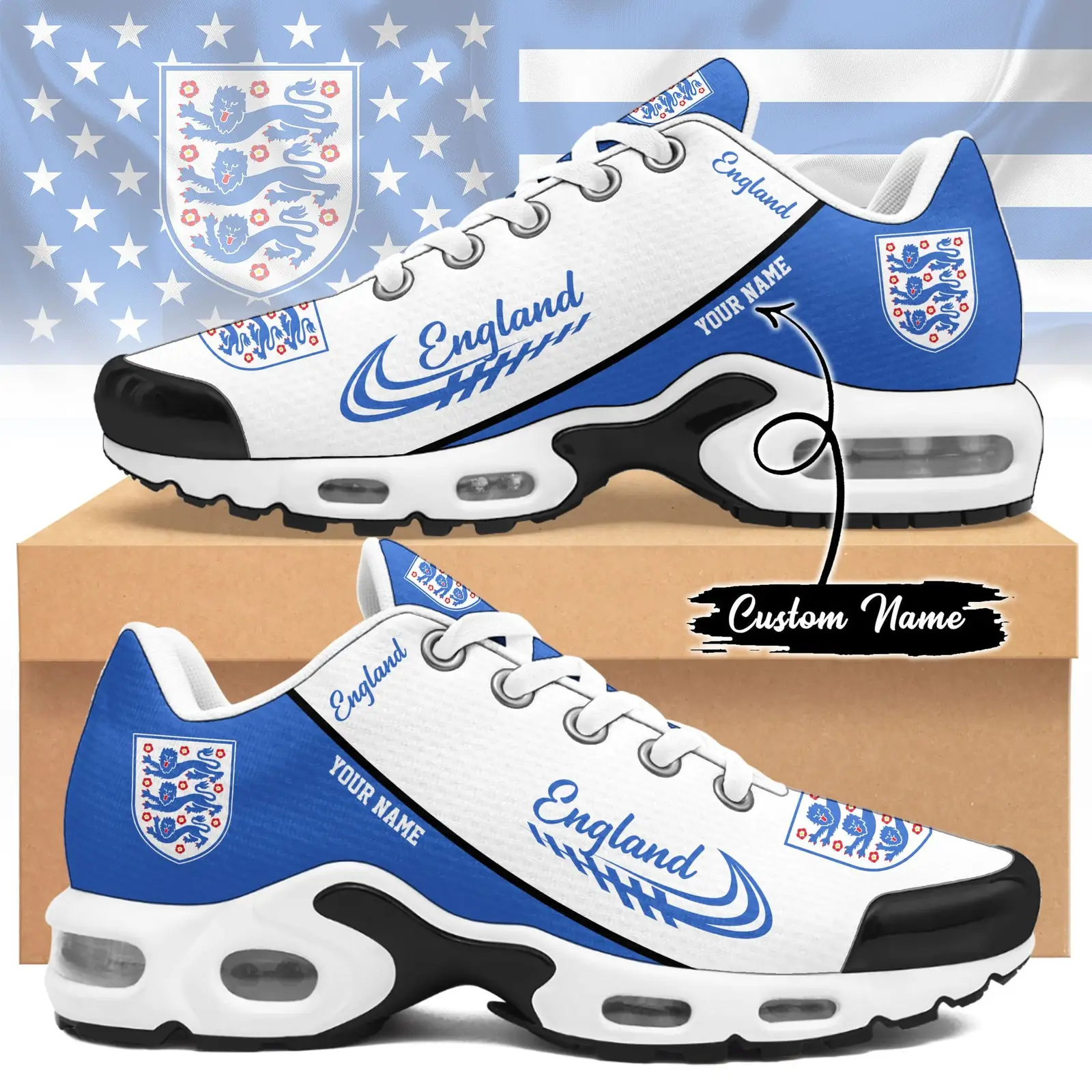 Custom England Football Sneaker FIFA World Cup 2026 Birthday Gift For Brother