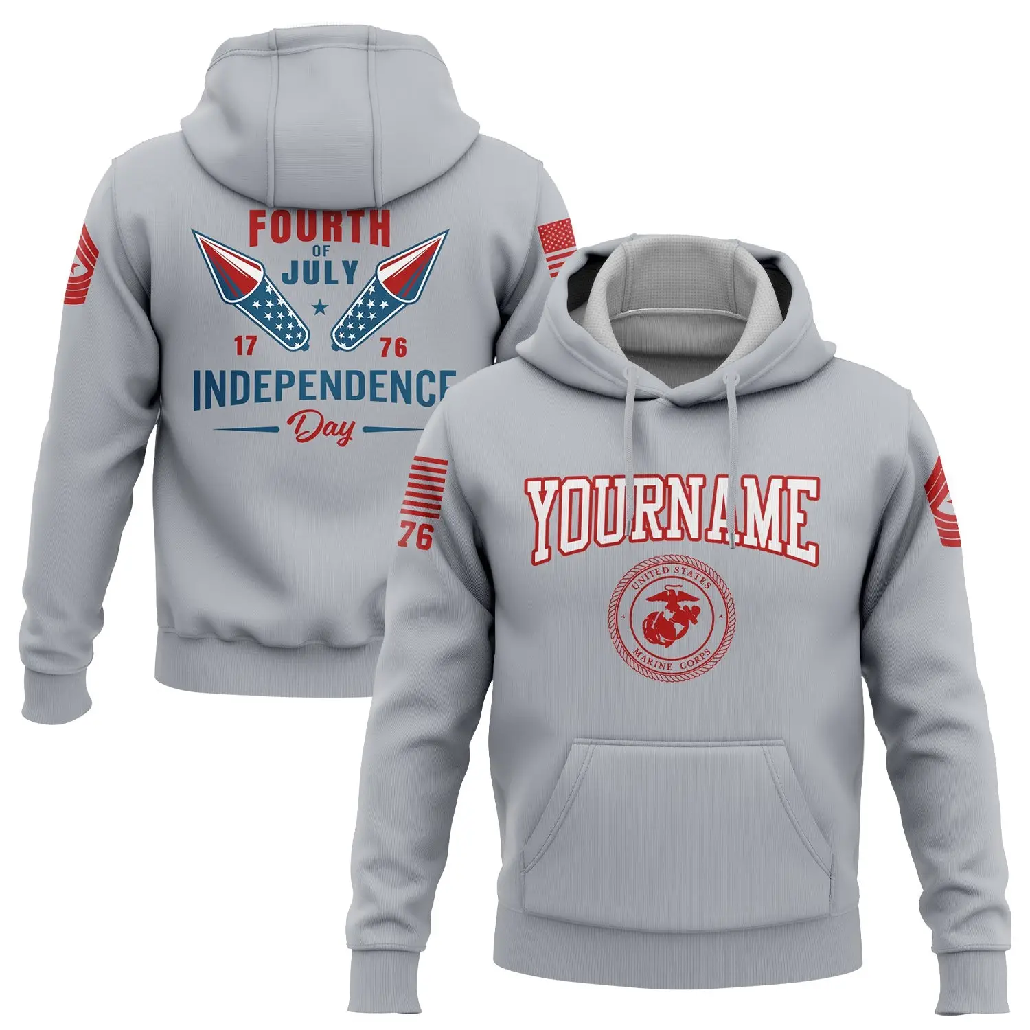 Custom Fourth Of July Military Hoodie Independence Day Apparel Gifts For Grandma