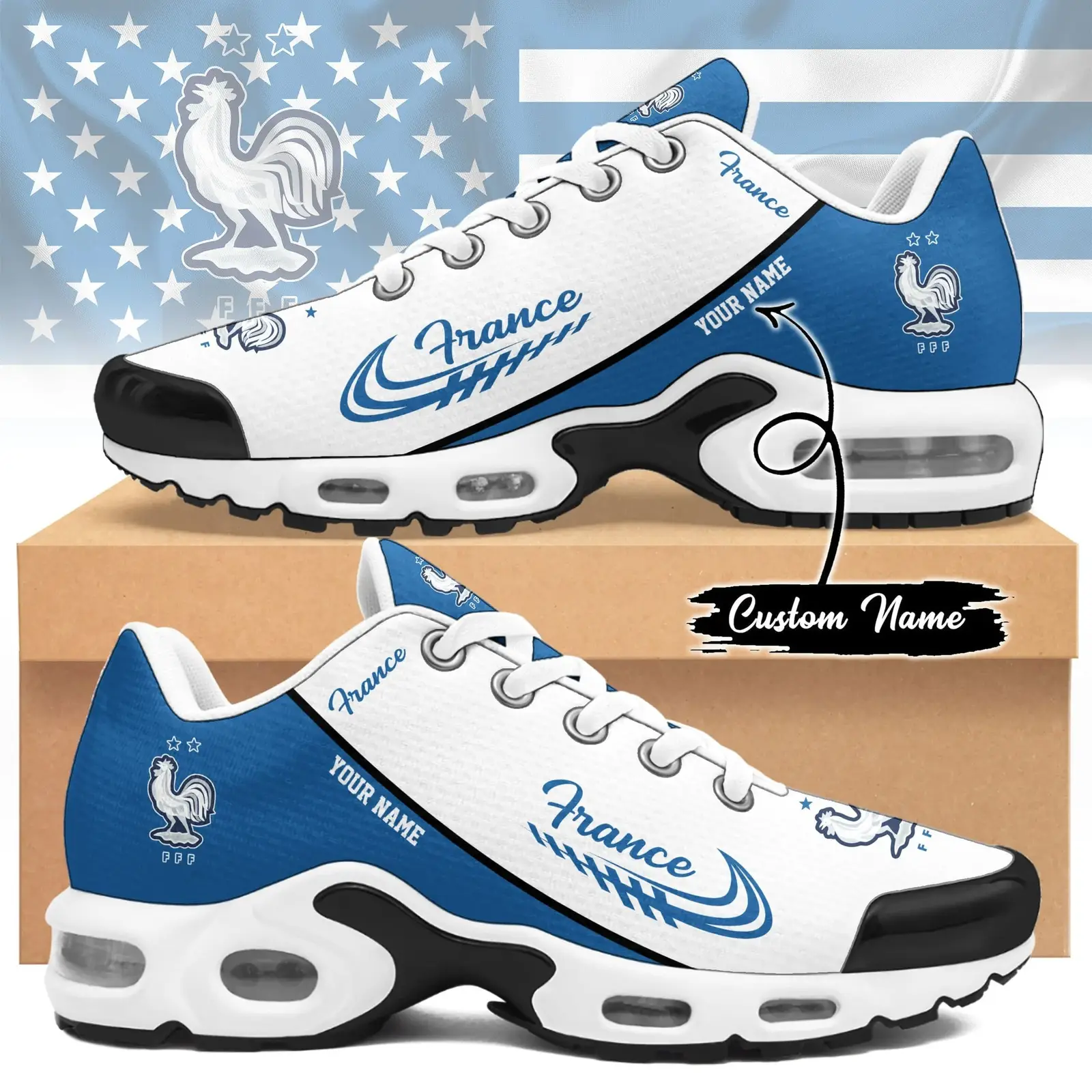 Custom France Football Sneaker FIFA World Cup 2026 Birthday Gift For Soccer Lovers