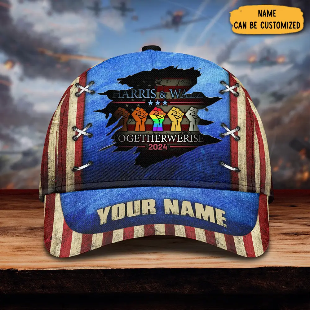 Custom Harris And Walz Together We Rise 2024 Hat Harris Walz Campaign Patriotic Cap