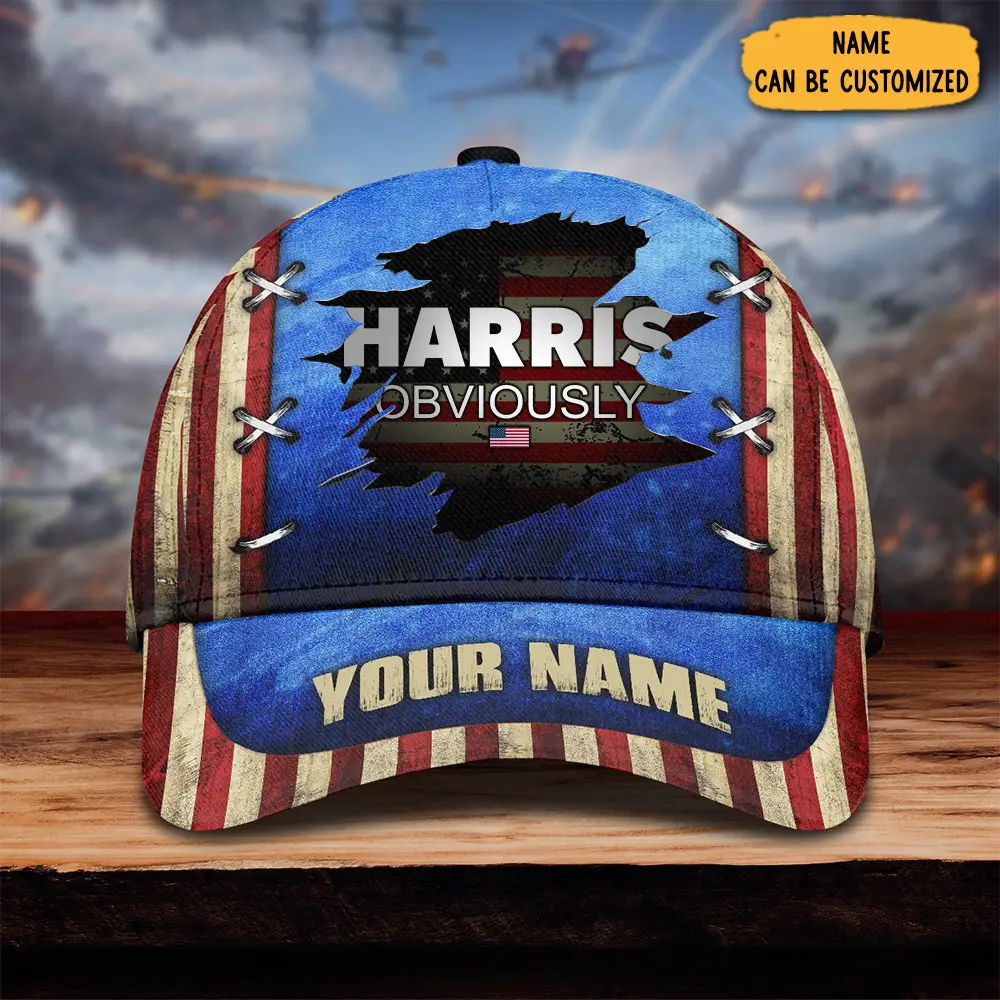 Custom Harris Obviously Hat Kamala For President 47 American Flag Hat Patriot Merch