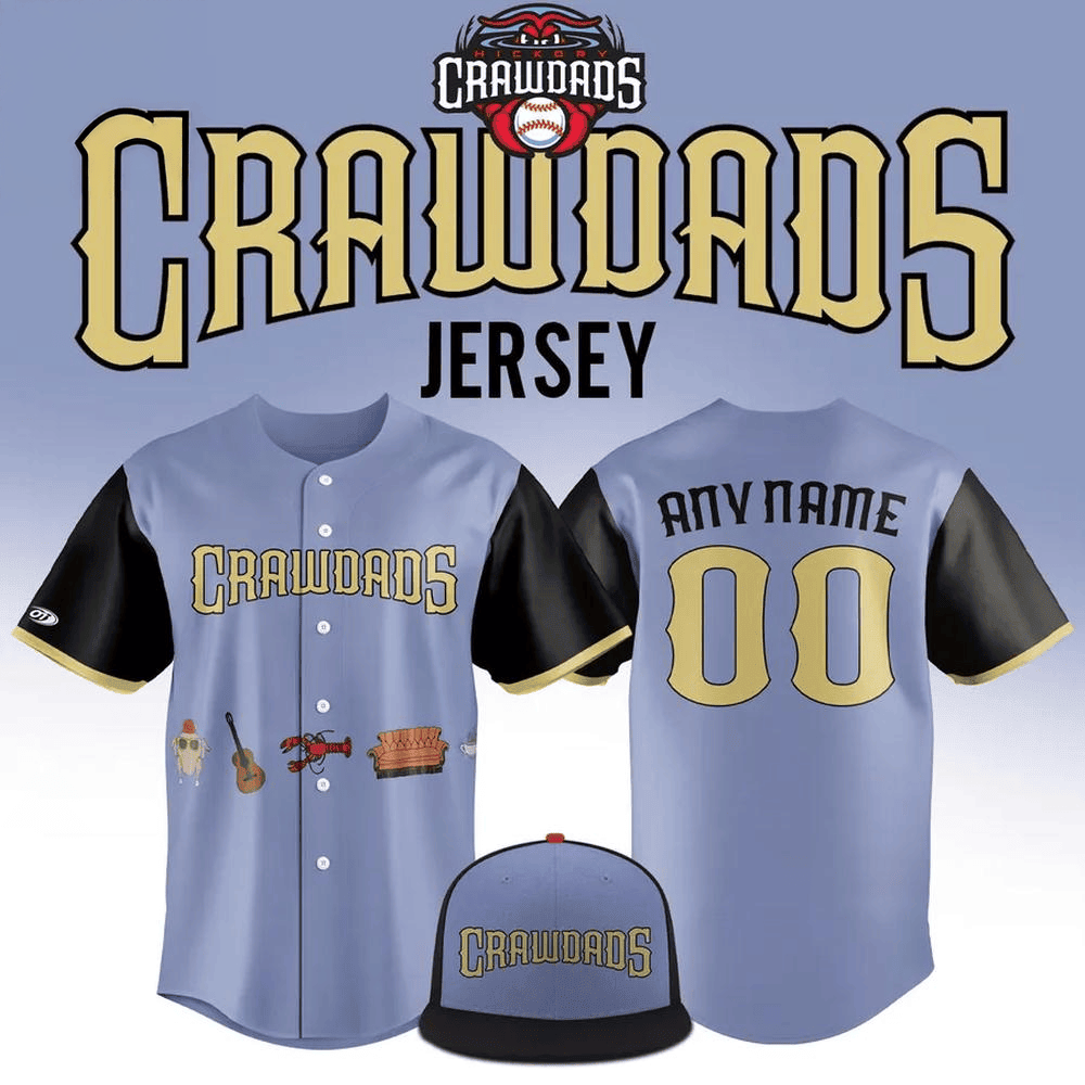 Custom Hickory Crawdads Friends Day Night Baseball Jersey Hickory Crawdads Merch Fans Gifts
