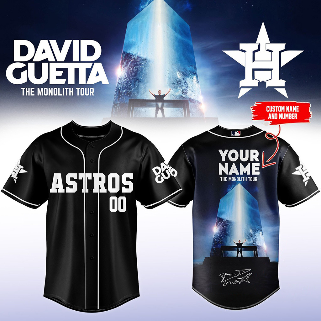 Custom Houston Astros X David Guetta The Monolith Tour Baseball Jersey 2026 Houston Astros Merch