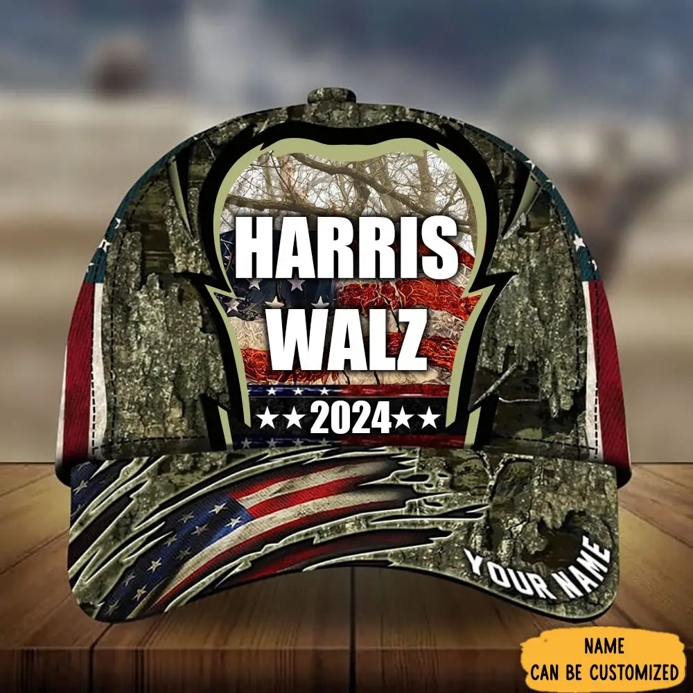 Custom Hunters For Harris Walz 2024 Camo Hat Harris Walz Hat Gifts For Deer Hunters