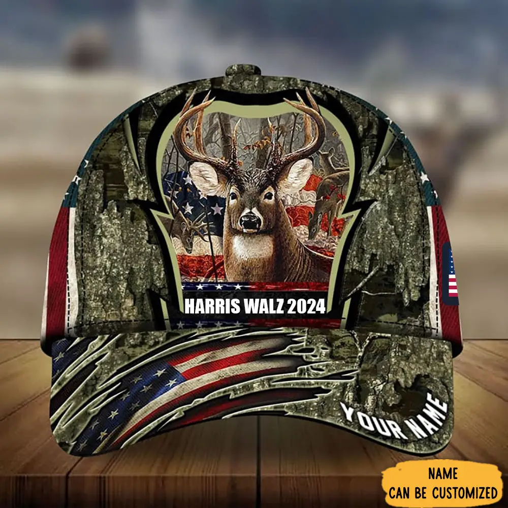Custom Hunters For Harris Walz 2024 Camo Hat Harris Walz Supporters Hat Gifts For Hunters