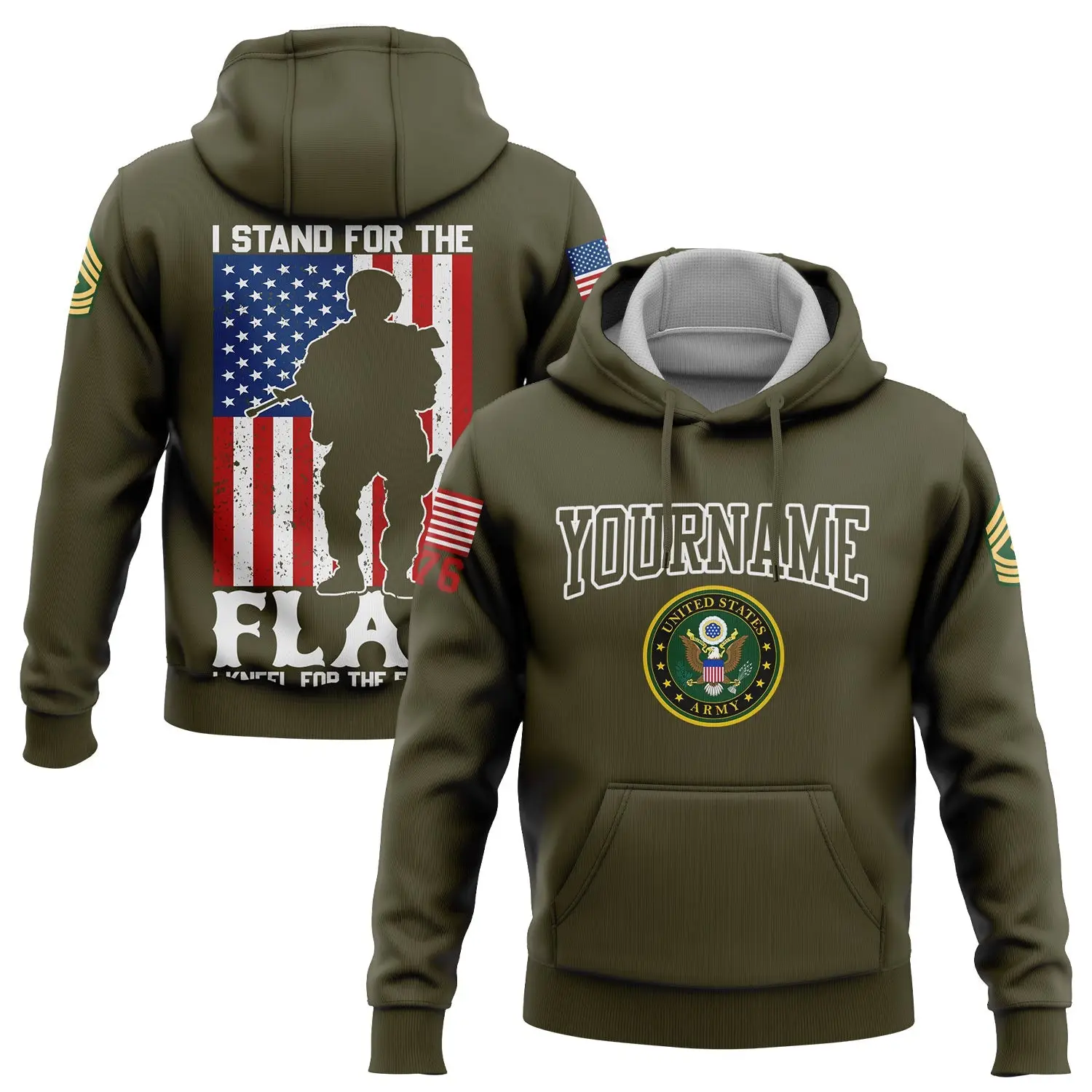 Custom I Stand For Flag Hoodie I Kneel For The Fallen Clothes Gift For Her