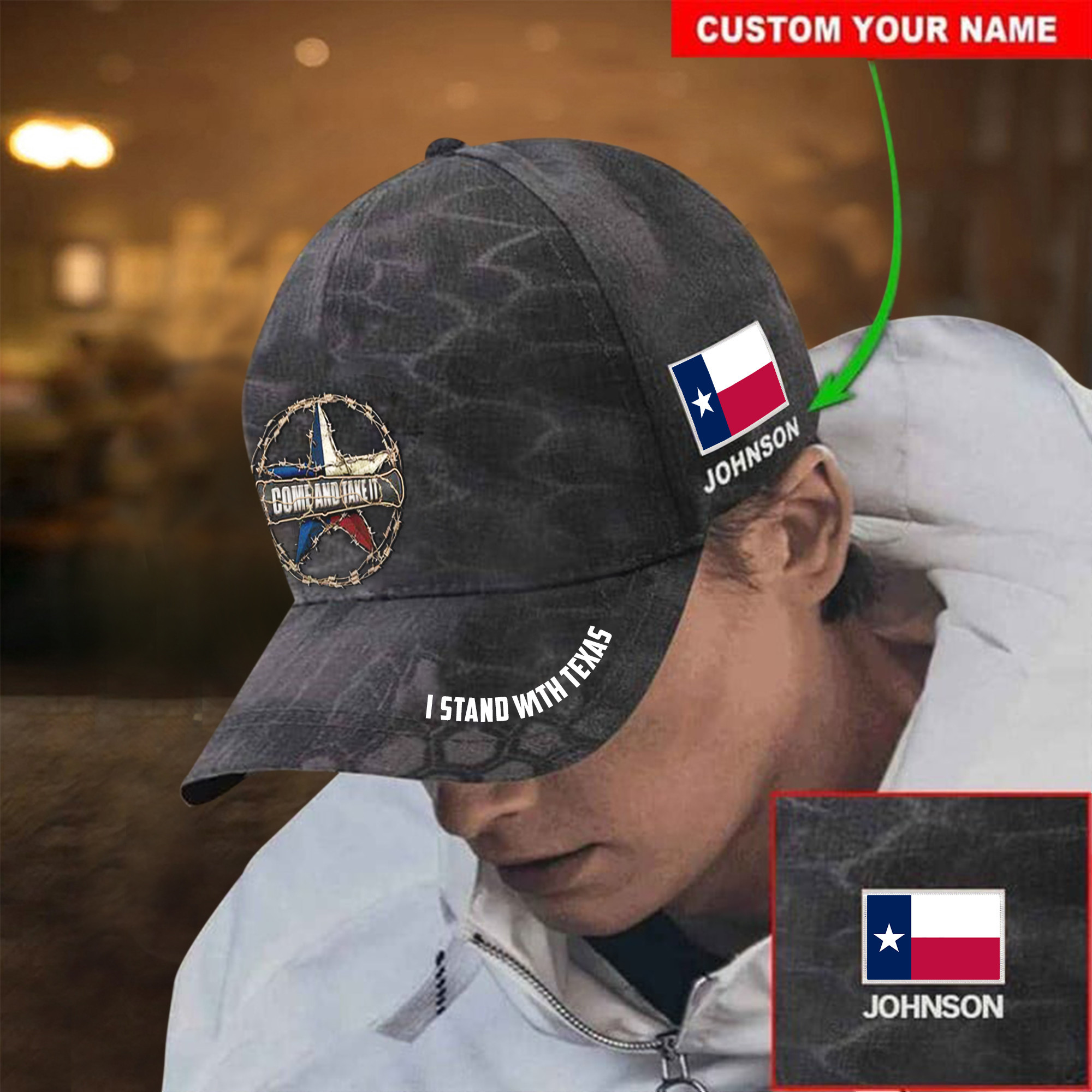 Custom I Stand With Texas Hat Come And Take It Hat Texas Barbed Wire Merchandise