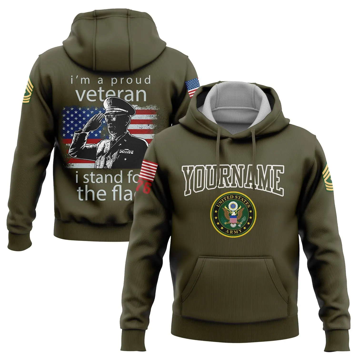 Custom I'm A Proud Veteran Hoodie Stand For The Flag Clothes Unique Gift For Veteran
