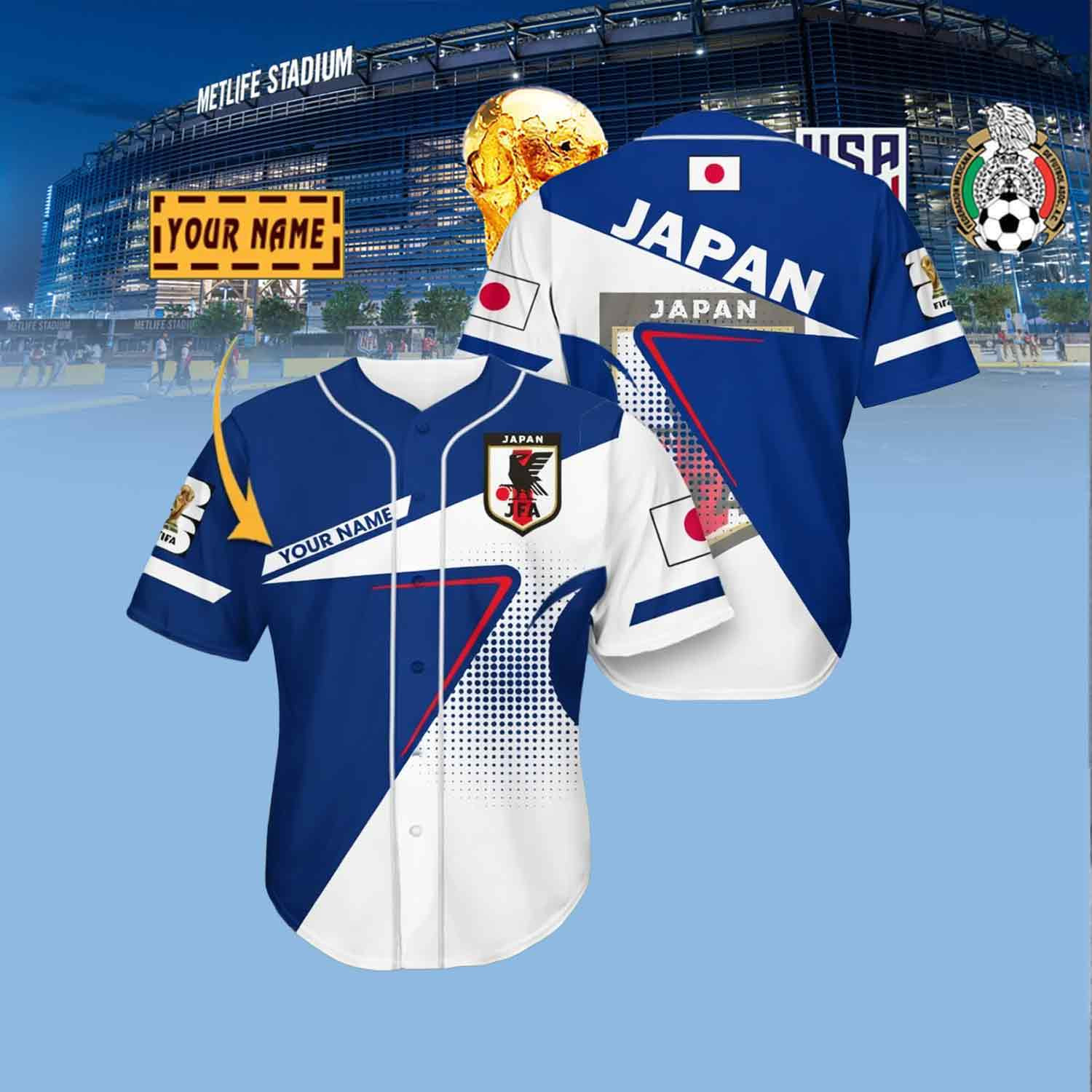 Custom Japan Soccer Baseball Jersey FIFA World Cup 2026 Clothing Birthday Gift For Brother Custom Japan Soccer Baseball Jersey FIFA World Cup 2026 Clothing Birthday Gift For Brother - Image 1