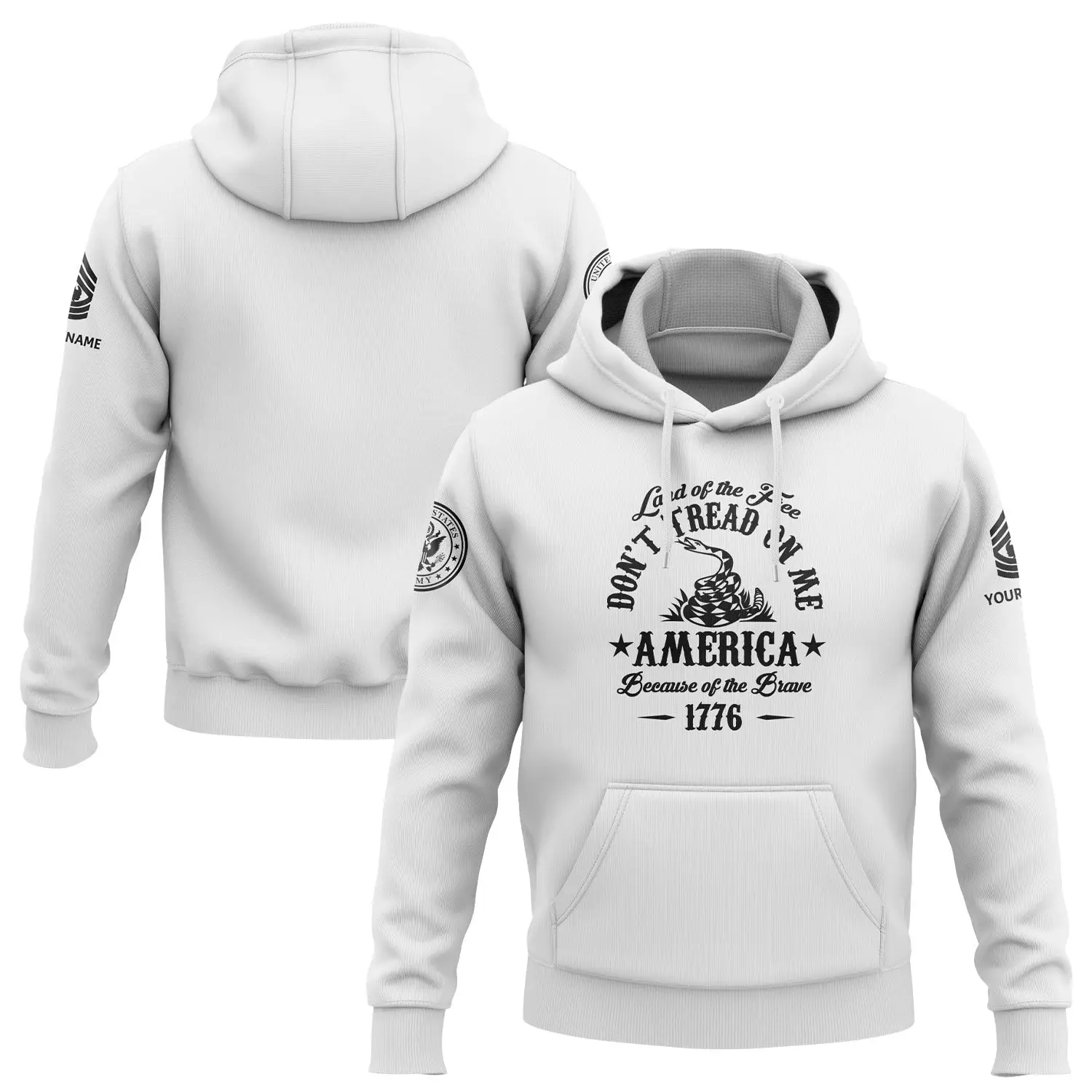 Custom Land Of The Free Hoodie Don't Tread On Me America Gifts Ideas For Mother