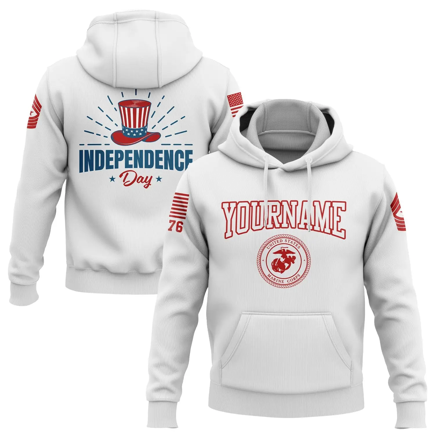 Custom Magic Hat Military Hoodie Independence Day Gifts Ideas For Father