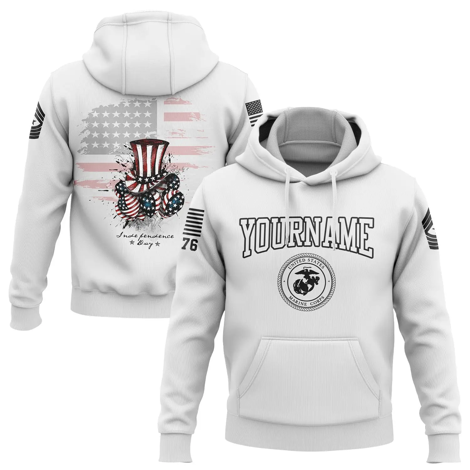 Custom Magic Hat Military Hoodie Independence Day Gifts Ideas For Mother