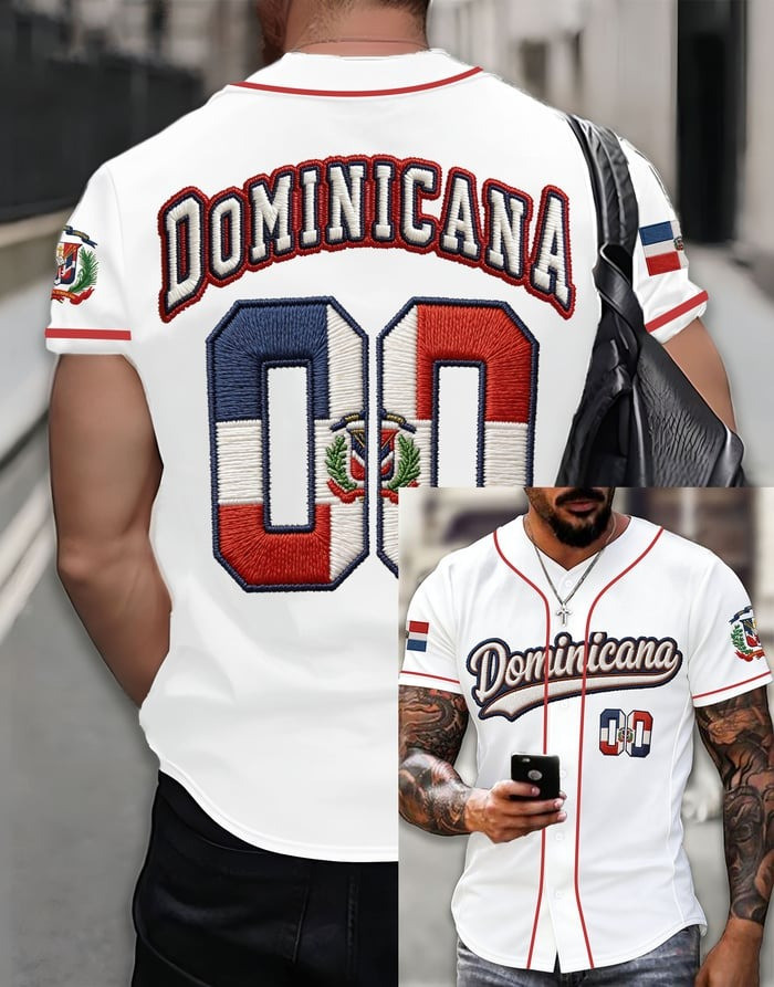 Custom Men's Dominicana Baseball Jersey Shirt Game Day Clothing Gift For Baseball Lovers