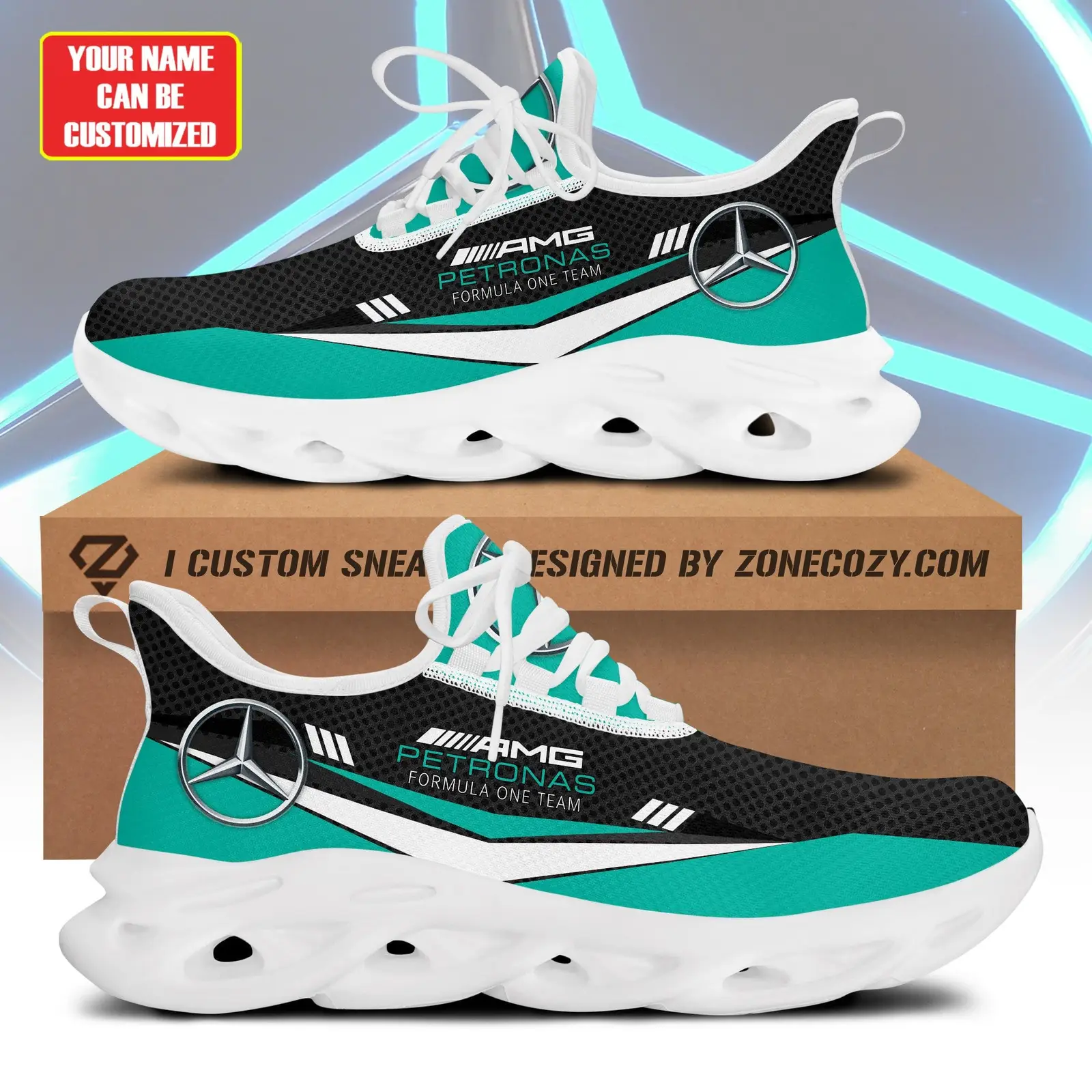 Custom Mercedes 100th Anniversary Yezy Shoes 1926 2026 Shoes Gift Ideas For Son In Law