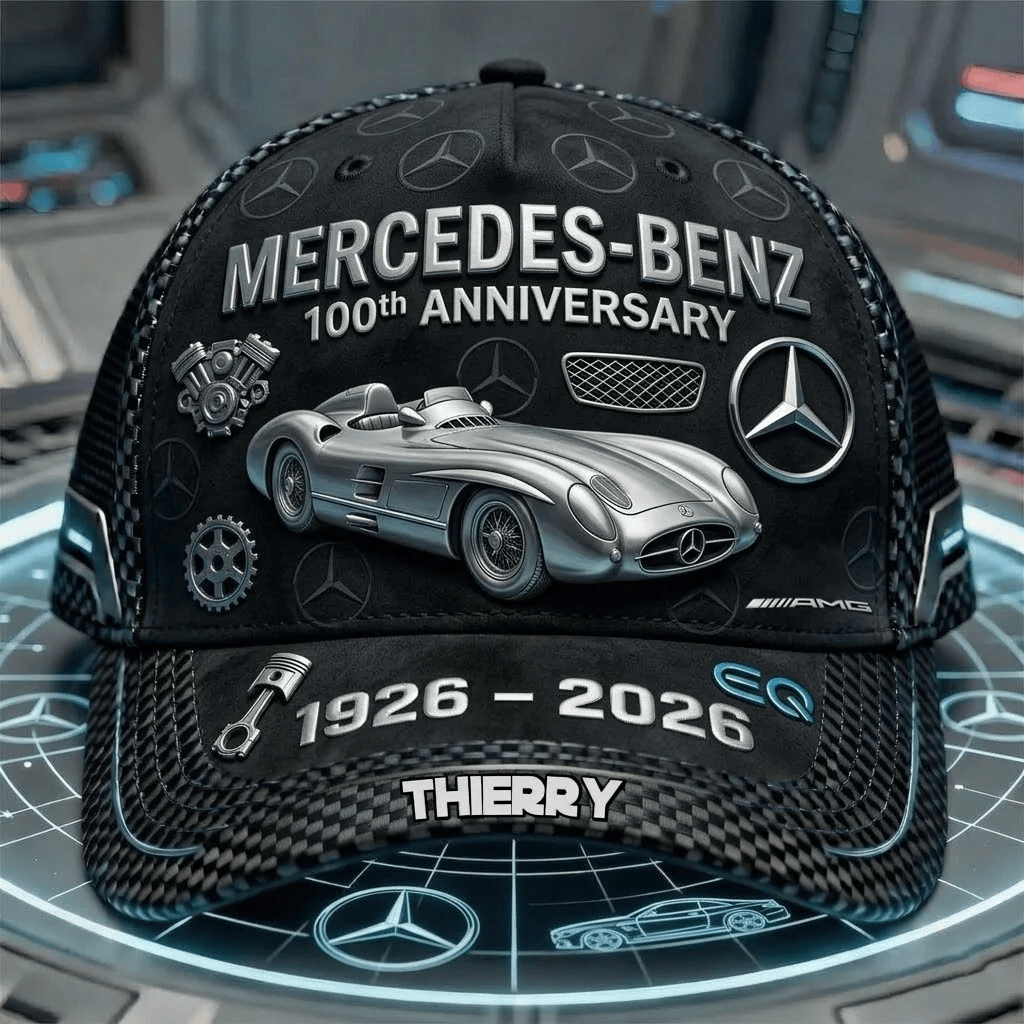 Custom Mercedes Benz 100th Anniversary Vintage Hat 1926-2026 Merc Legacy Gift