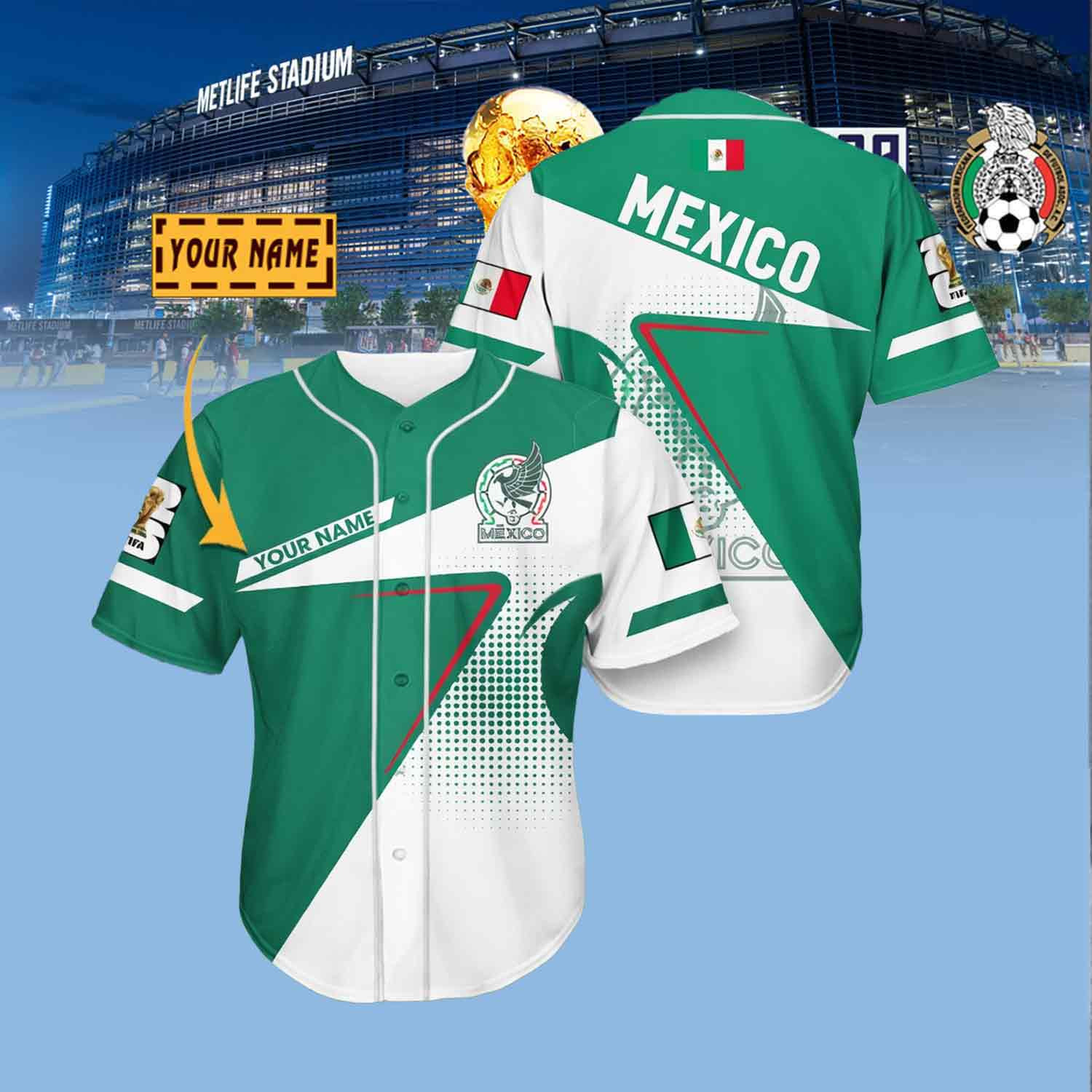Custom Mexico National Soccer Jersey Shirt Game Day Clothes Gift For Soccer Fans
