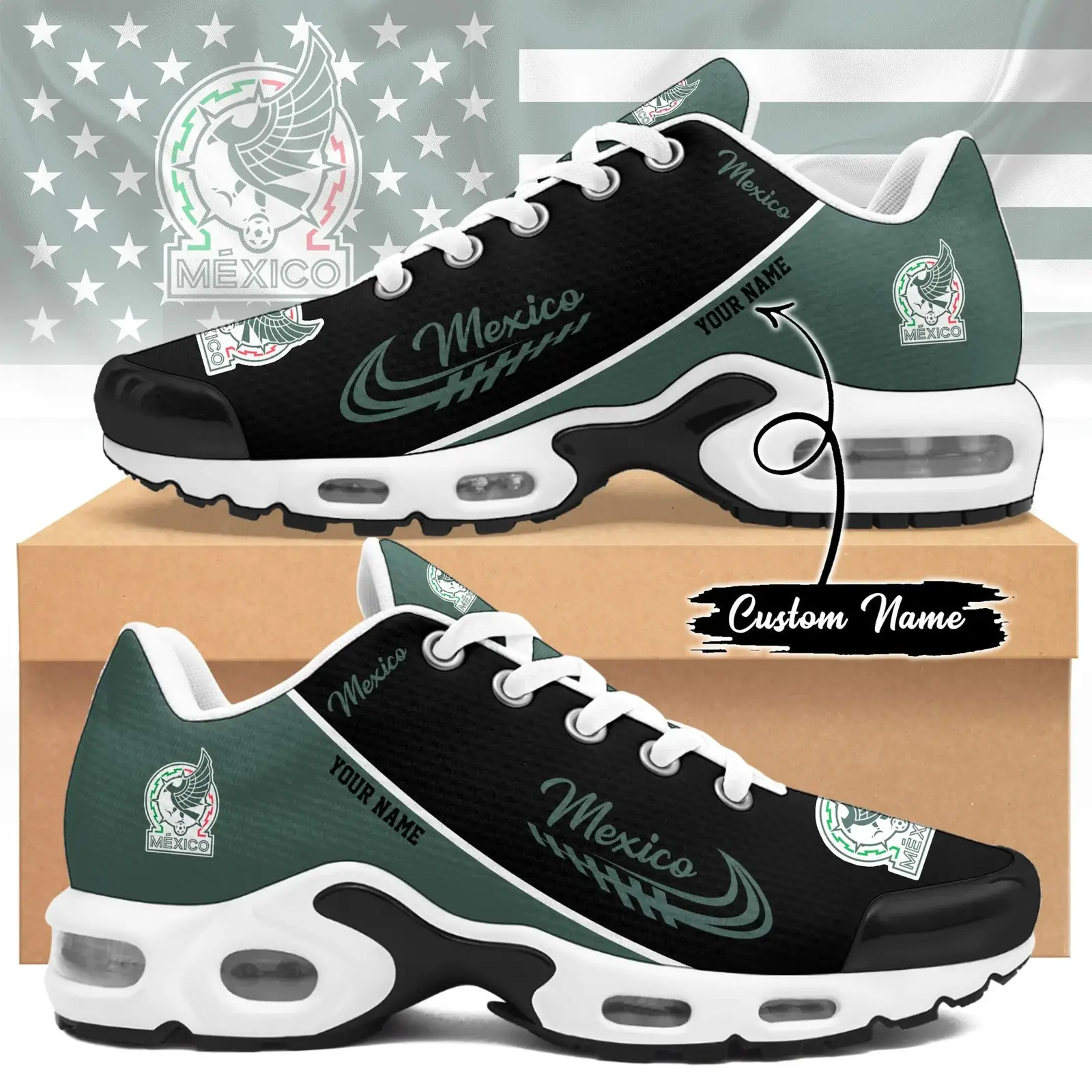 Custom Mexico Soccer Sneaker FIFA World Cup 2026 Best Gift For Soccer Fans