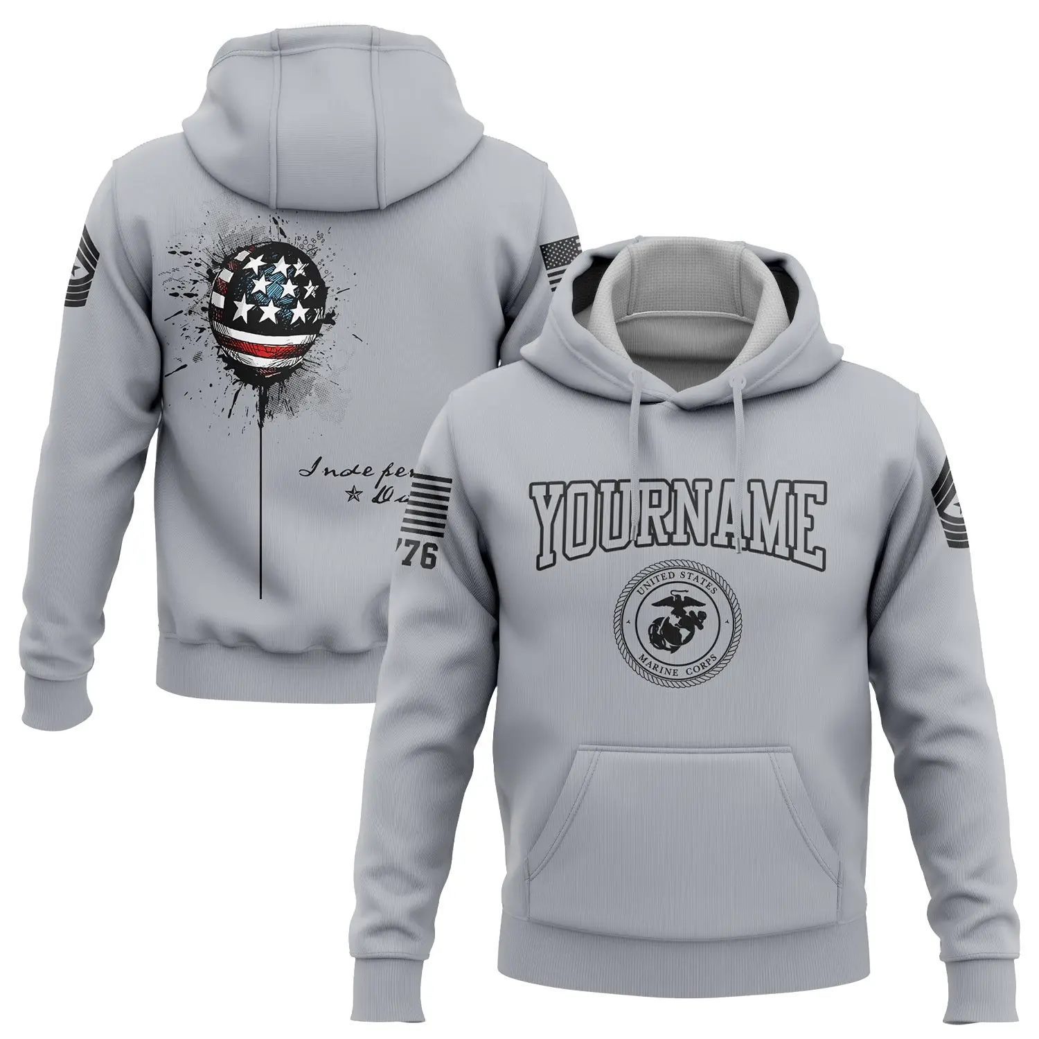 Custom Military Rank Hoodie Independence Day Apparel Unusual Gifts For Father's