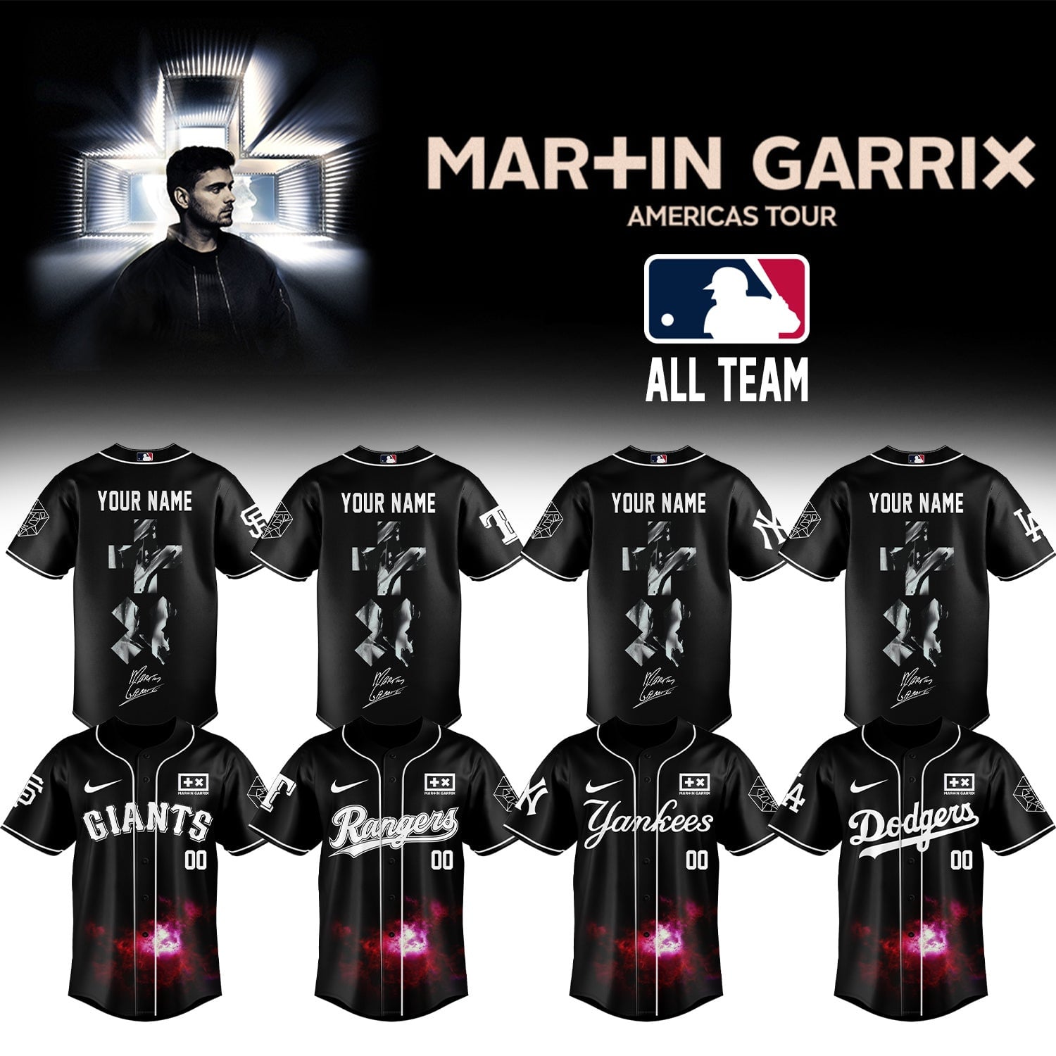 Custom MLB Team x Martin Garrix Baseball Jersey Martin Garrix Merch Gift For Fans