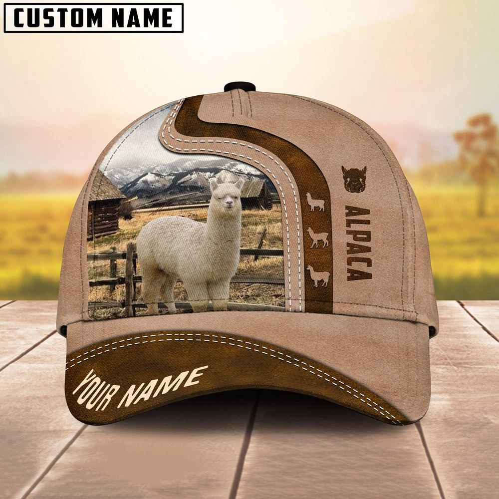 Custom Name Alpaca Cattle Light Brown Cap Farm Cap Farmer Baseball Cap Gift For Farmer Custom Name Alpaca Cattle Light Brown Cap Farm Cap Farmer Baseball Cap Gift For Farmer - Image 1