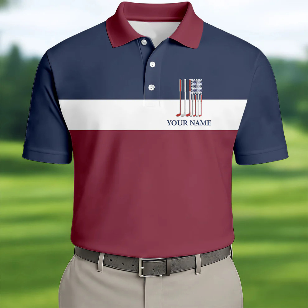 Custom Name American Independence Day History Polo Golf Shirt 250th Anniversary Merch