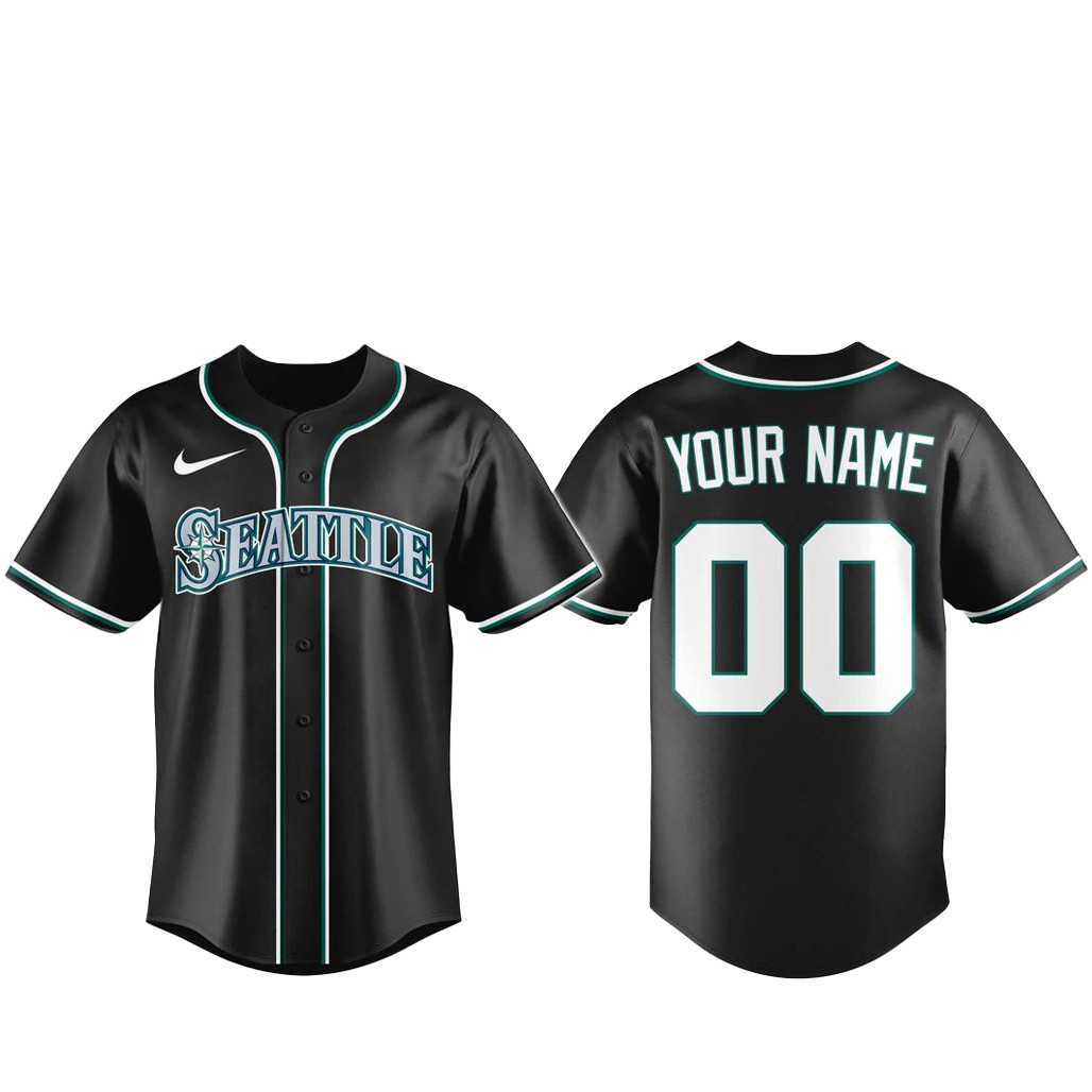 Custom Name and Number Seattle Mariners Blackout Built For The Night 2026 Baseball Jersey