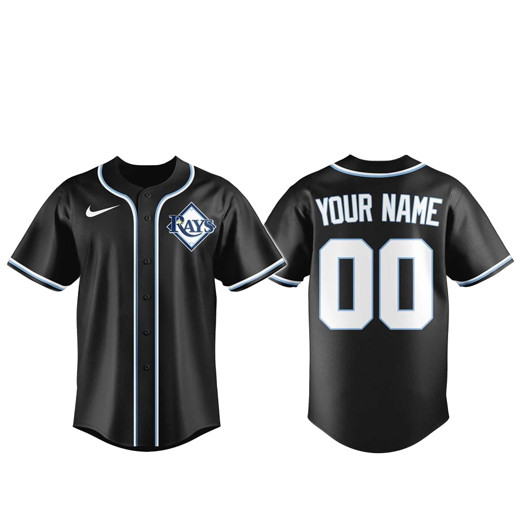 Custom Name and Number Tampa Bay Rays Blackout Built For The Night 2026 Baseball Jersey