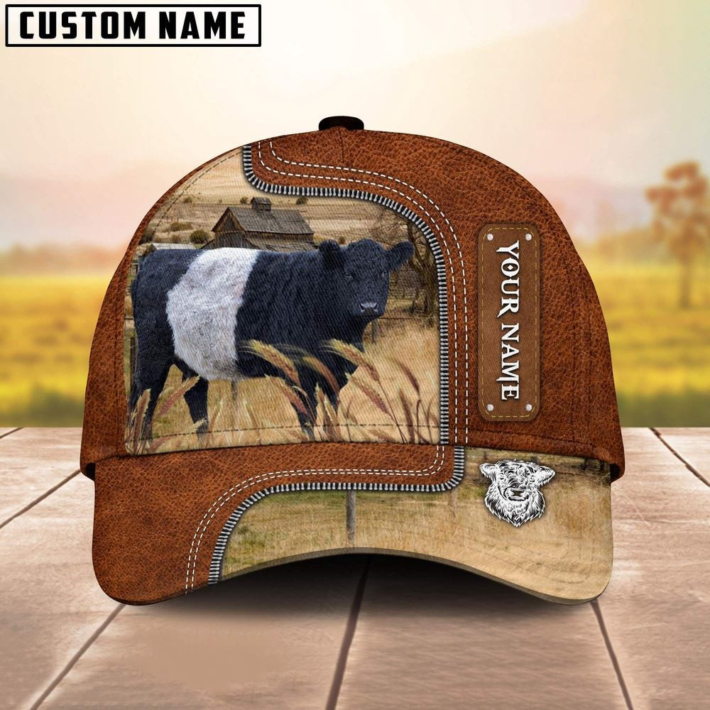 Custom Name Belted Galloway Cattle Cap On The Meadow Farm Cap Farmer Baseball Cap Gift For Farmer Custom Name Belted Galloway Cattle Cap On The Meadow Farm Cap Farmer Baseball Cap Gift For Farmer - Image 1