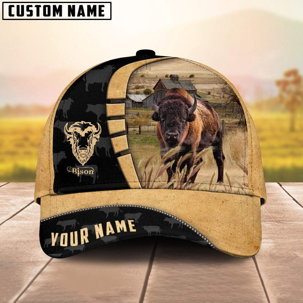 Custom Name Bison Cattle Farmhouse Field Cap Farm Cap Farmer Baseball Cap Gift For Farmer Custom Name Bison Cattle Farmhouse Field Cap Farm Cap Farmer Baseball Cap Gift For Farmer - Image 1