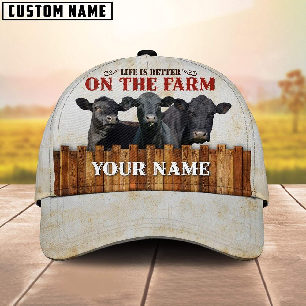 Custom Name Black Angus On The Farm Cattle Cap Farm Cap Farmer Baseball Cap Gift For Farmer Custom Name Black Angus On The Farm Cattle Cap Farm Cap Farmer Baseball Cap Gift For Farmer - Image 1