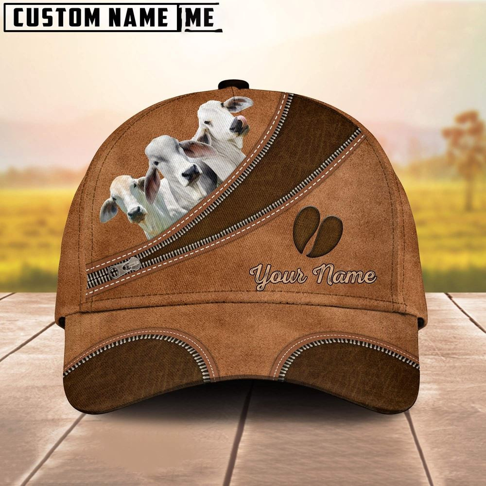 Custom Name Brahman Brown Happiness Cap Farm Cap Farmer Baseball Cap Gift For Farmer