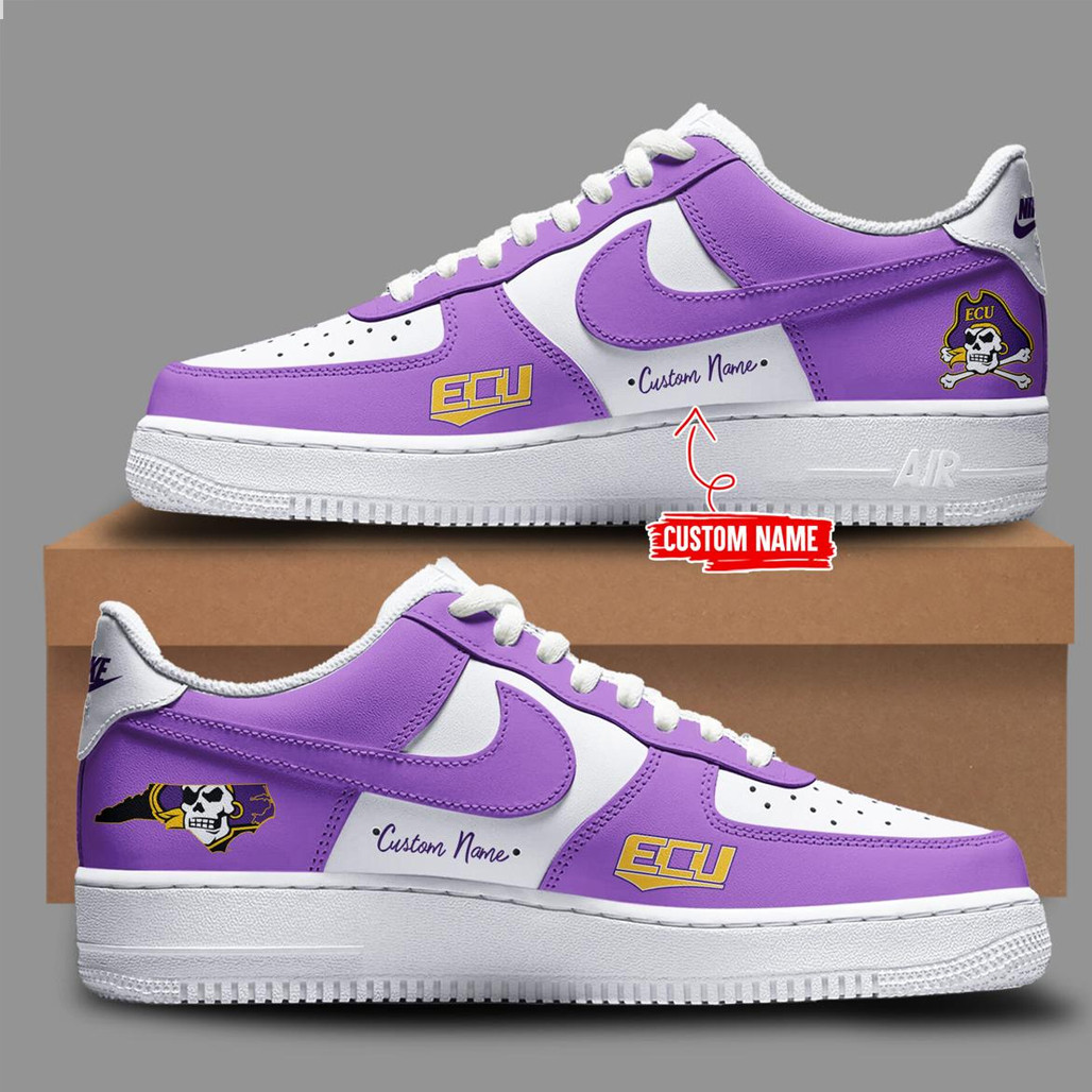 Custom Name East Carolina Pirates Unis 2026 Air Force 1 Shoes Sneakers