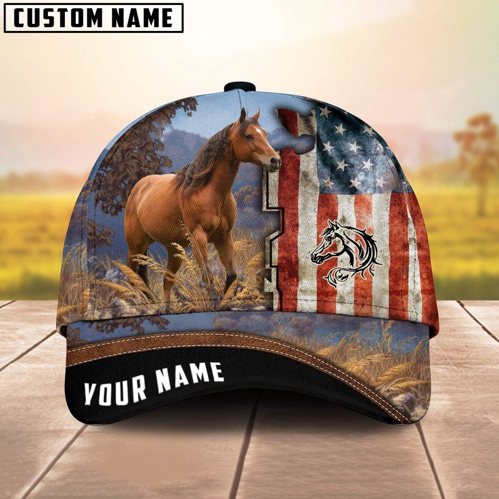 Custom Name Horse Anerican Cattle Cap Farm Cap Farmer Baseball Cap Gift For Farmer
