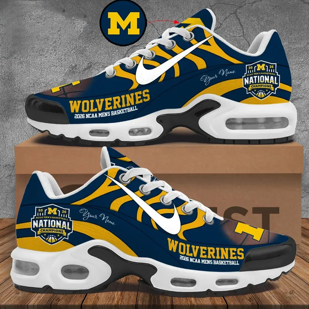 Custom Name Michigan Wolverines 2026 NCAA Men’s Basketball National Champions Air Max Shoes Version 1