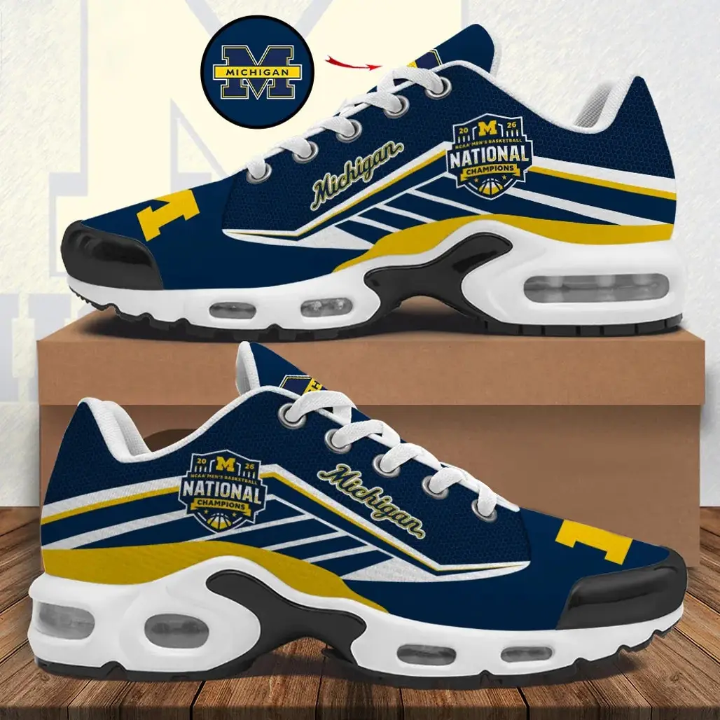 Custom Name Michigan Wolverines 2026 NCAA Men’s Basketball National Champions Air Max Shoes Version 2