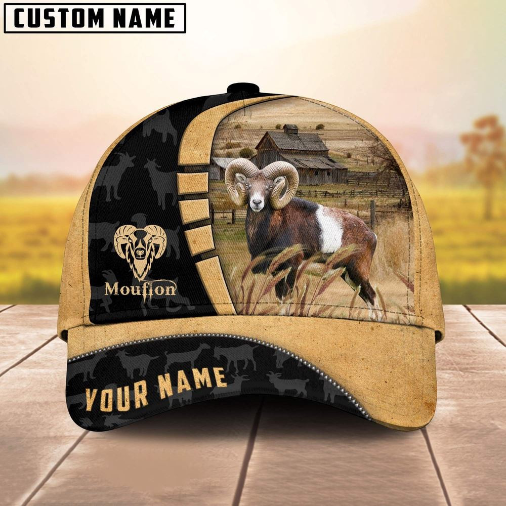 Custom Name Mouflon 3D Cap Farm Cap Farmer Baseball Cap Gift For Farmer Custom Name Mouflon 3D Cap Farm Cap Farmer Baseball Cap Gift For Farmer - Image 1